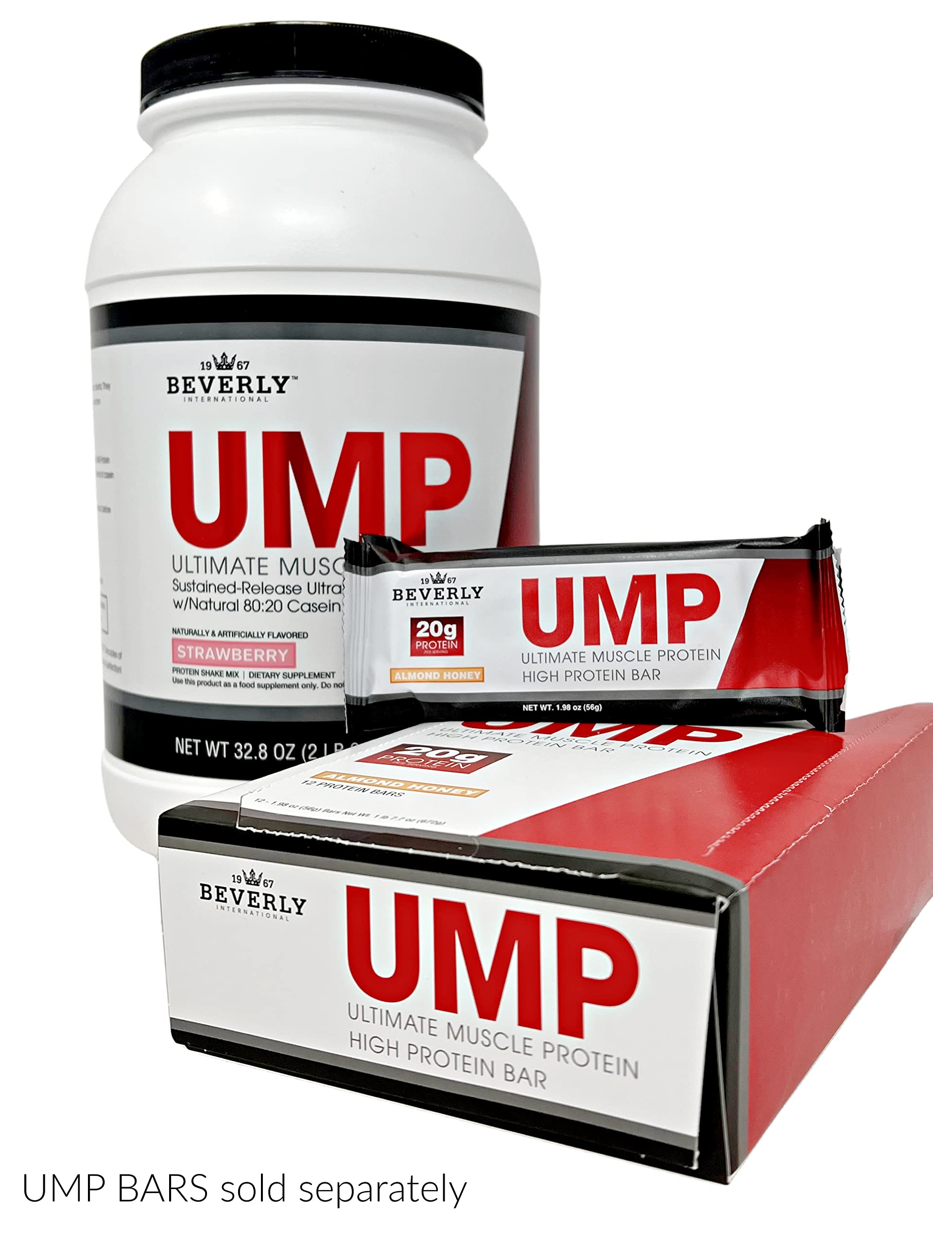 Beverly International UMP Protein Powder, Strawberry. Unique Whey-Casein Ratio Beverly International
