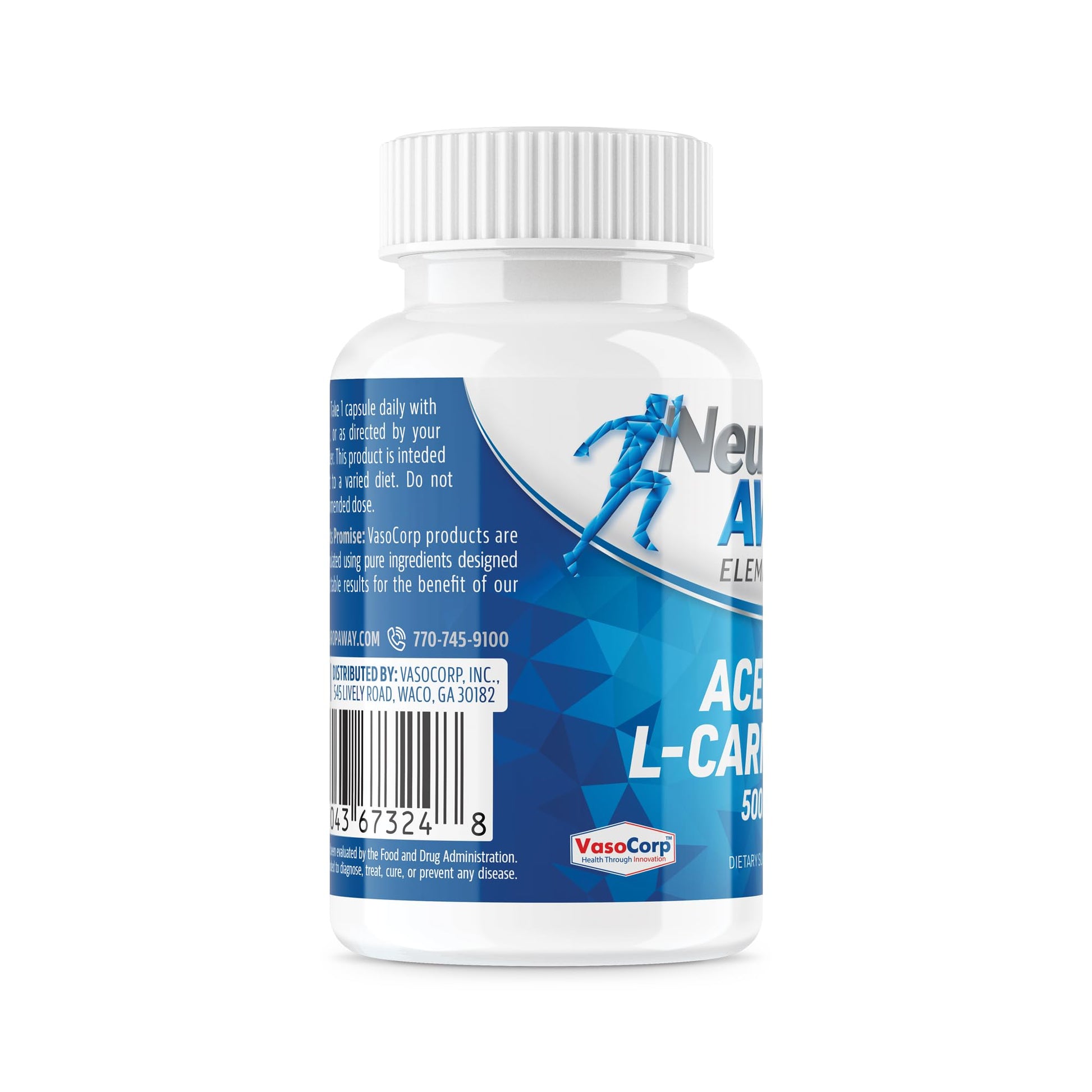 NeuropAWAY Elements Acetyl L-Carnitine 500mg 60ct Acid Resistant Capsules (60 500mg NeuropAWAY