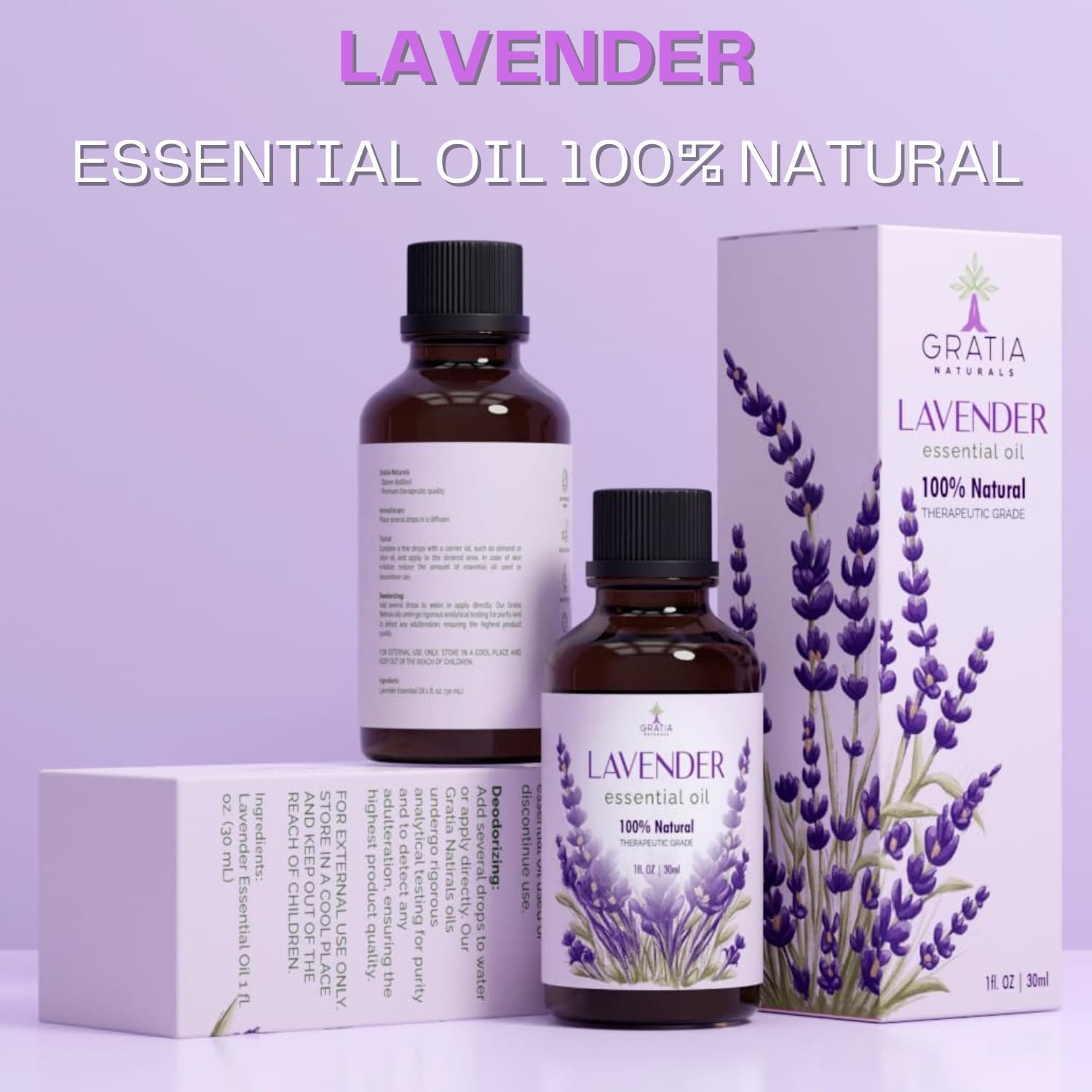 Gratia Naturals Lavender Essential Oil - 100% Pure and Natural … GRATIA NATURALS