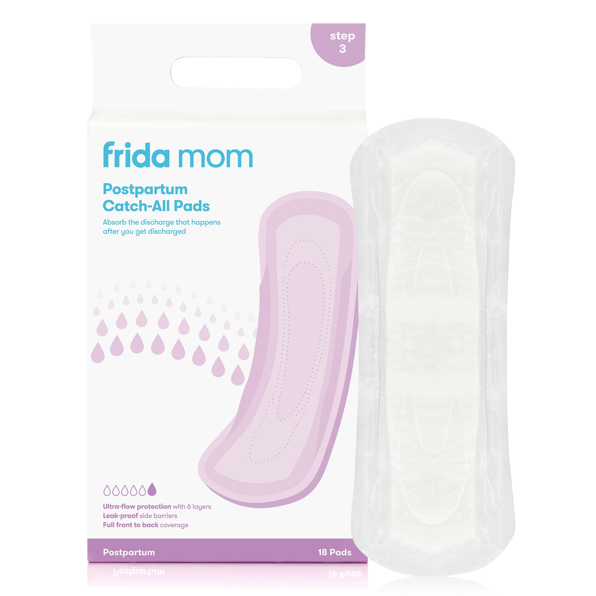 Frida Mom Postpartum Pads, Leak Proof Feminine Care Maxi Pads, 6 Layers of Protection