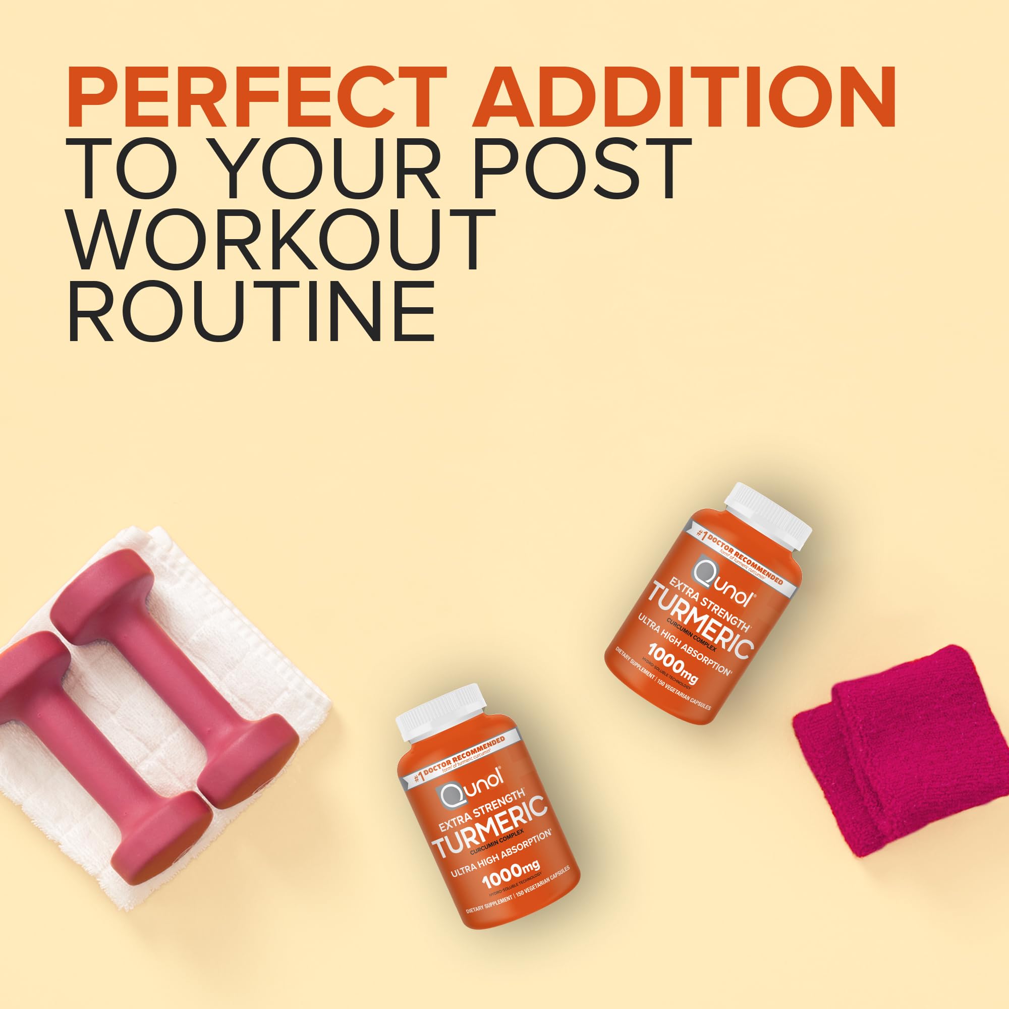 Qunol Turmeric Curcumin Supplement, Turmeric 1000mg with Ultra High Absorption Qunol