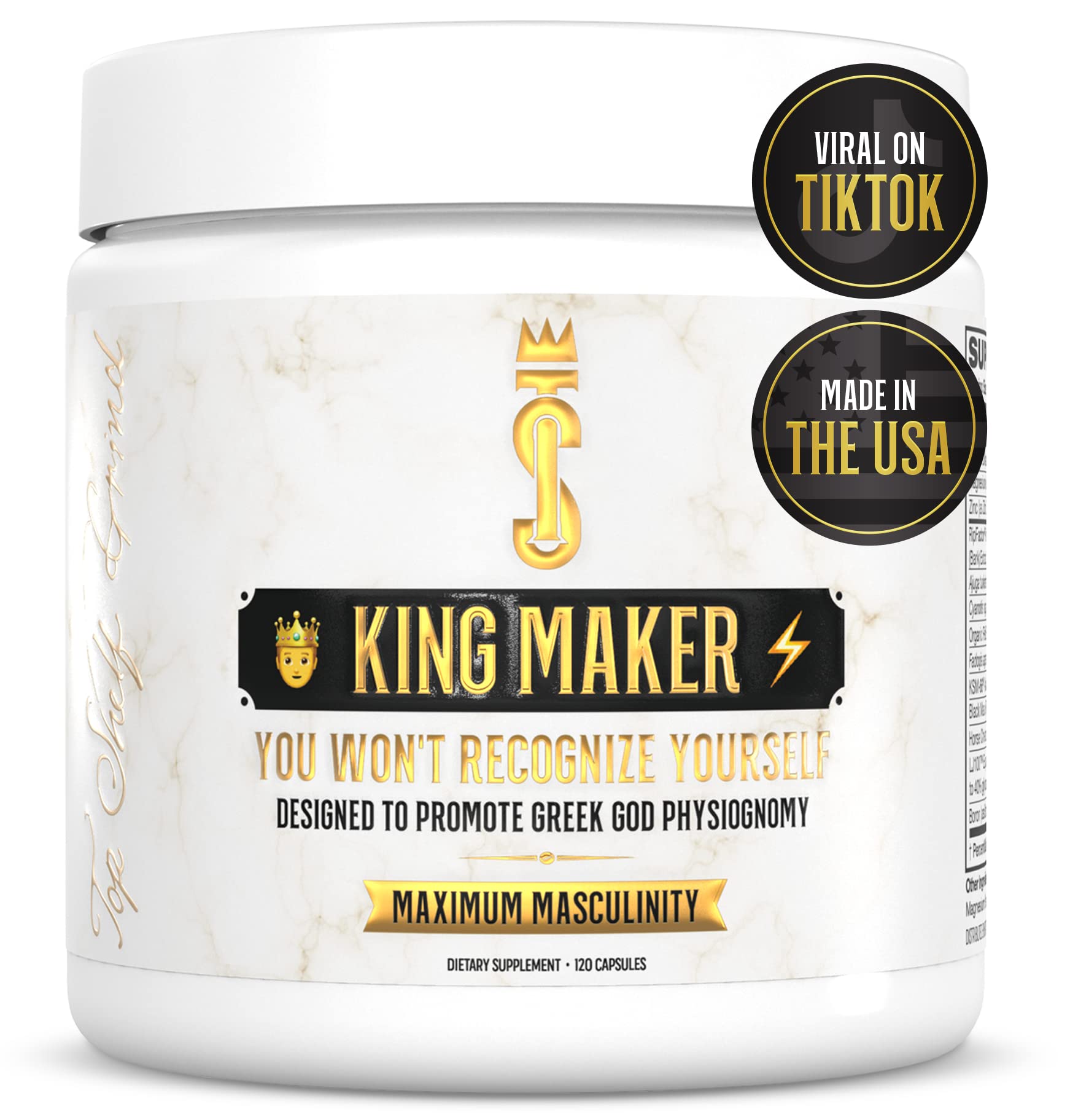 Top Shelf Grind King Maker, 13-in-1 Anabolic Supplement for Men to Increase Stamina