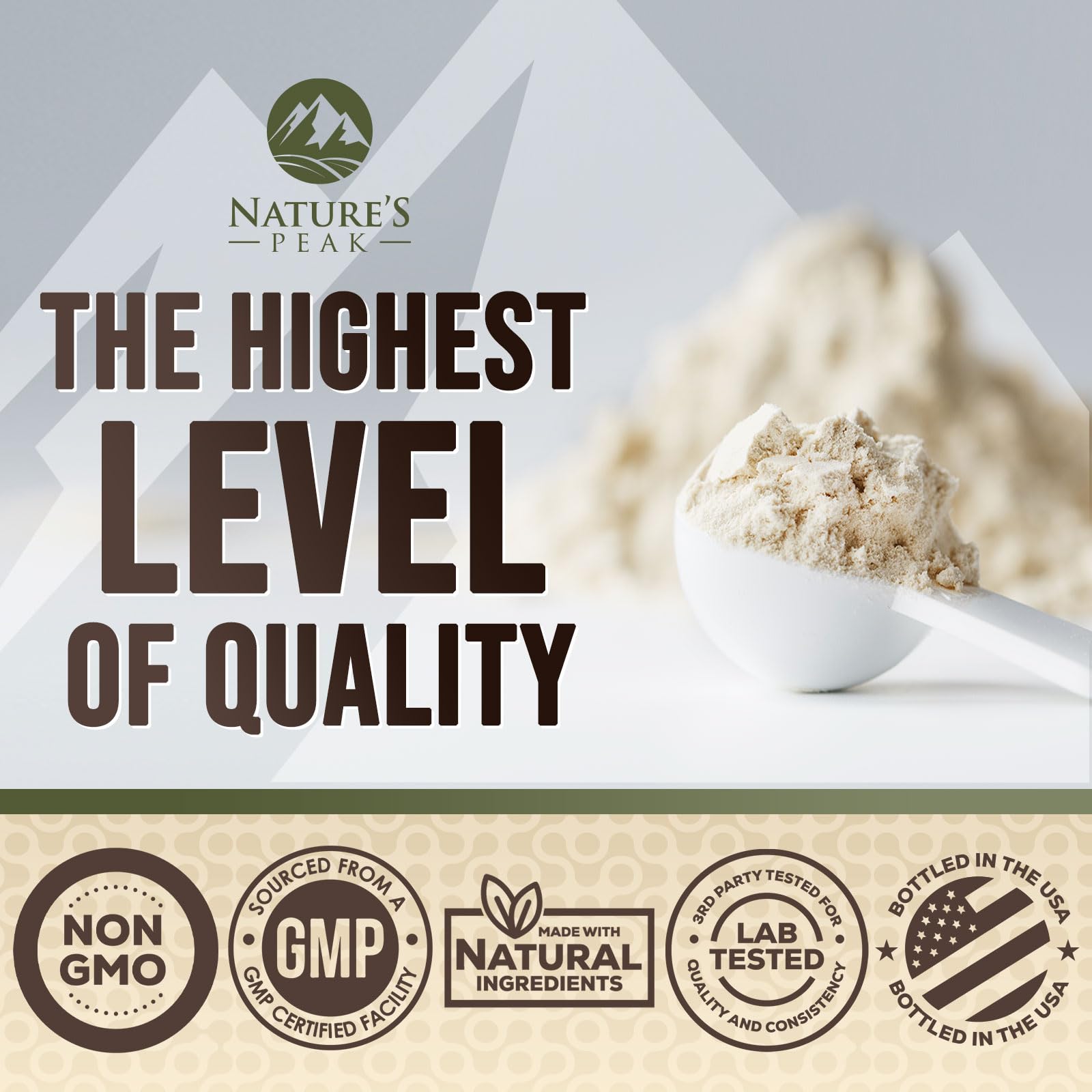 Nature's Protein Powder, 100% Whey Protein Powder Isolate, Immune Support, BCAAs Nature's Peak