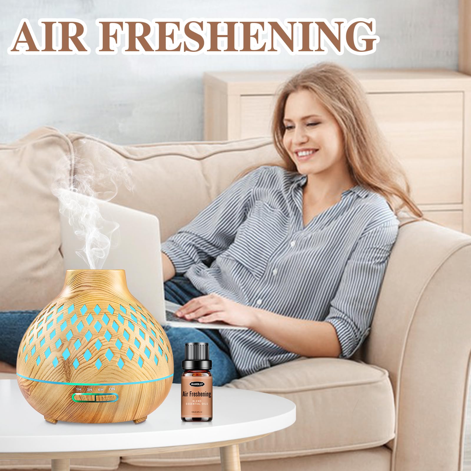 Essential Oils Blend Set, Fragrance Oil Aromatherapy Essential Oils Kit for Diffuser (6x10ML) Hanolly