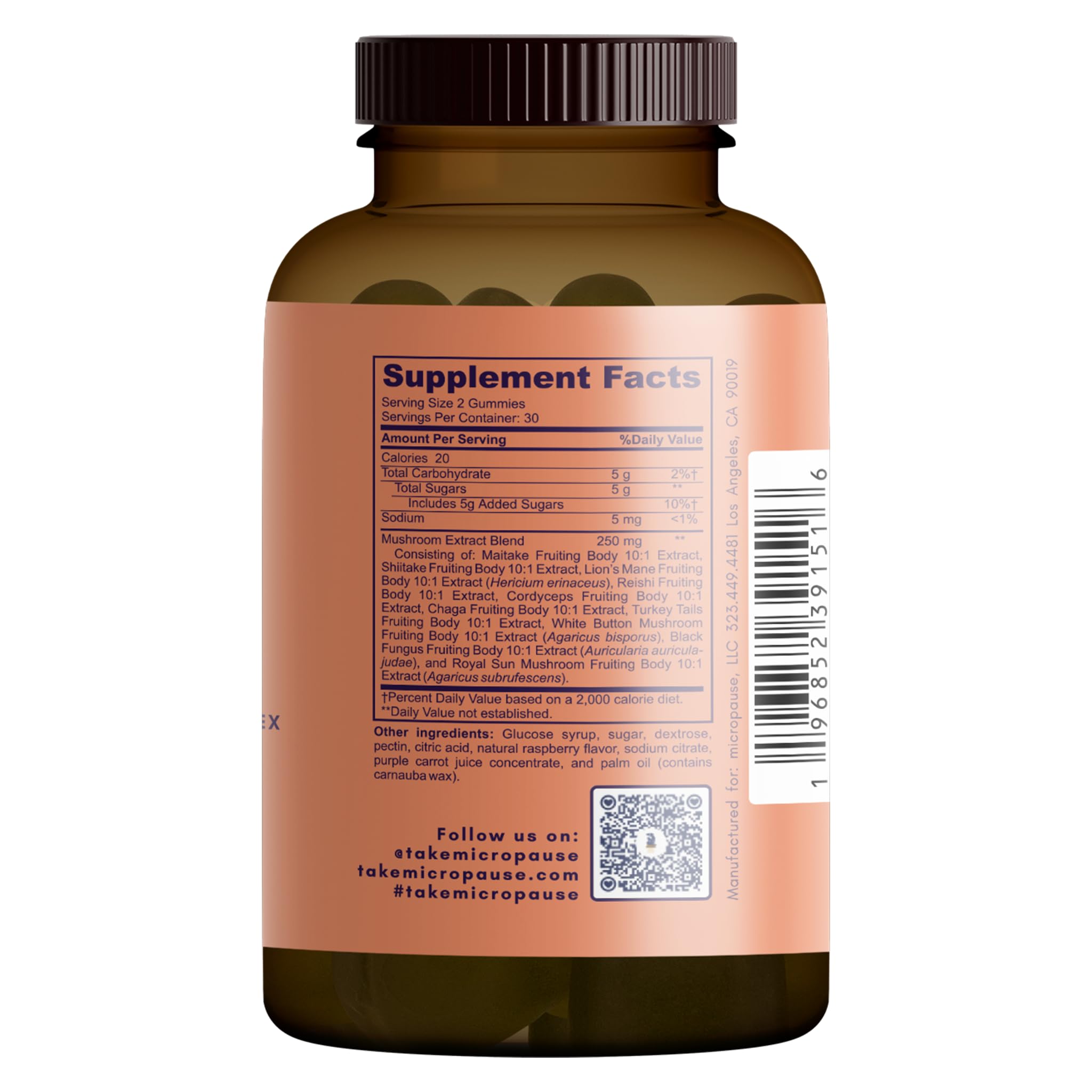 So Mush Support Hormone Free Gummies for Menopause - Supports Energy, Focus, Immunity