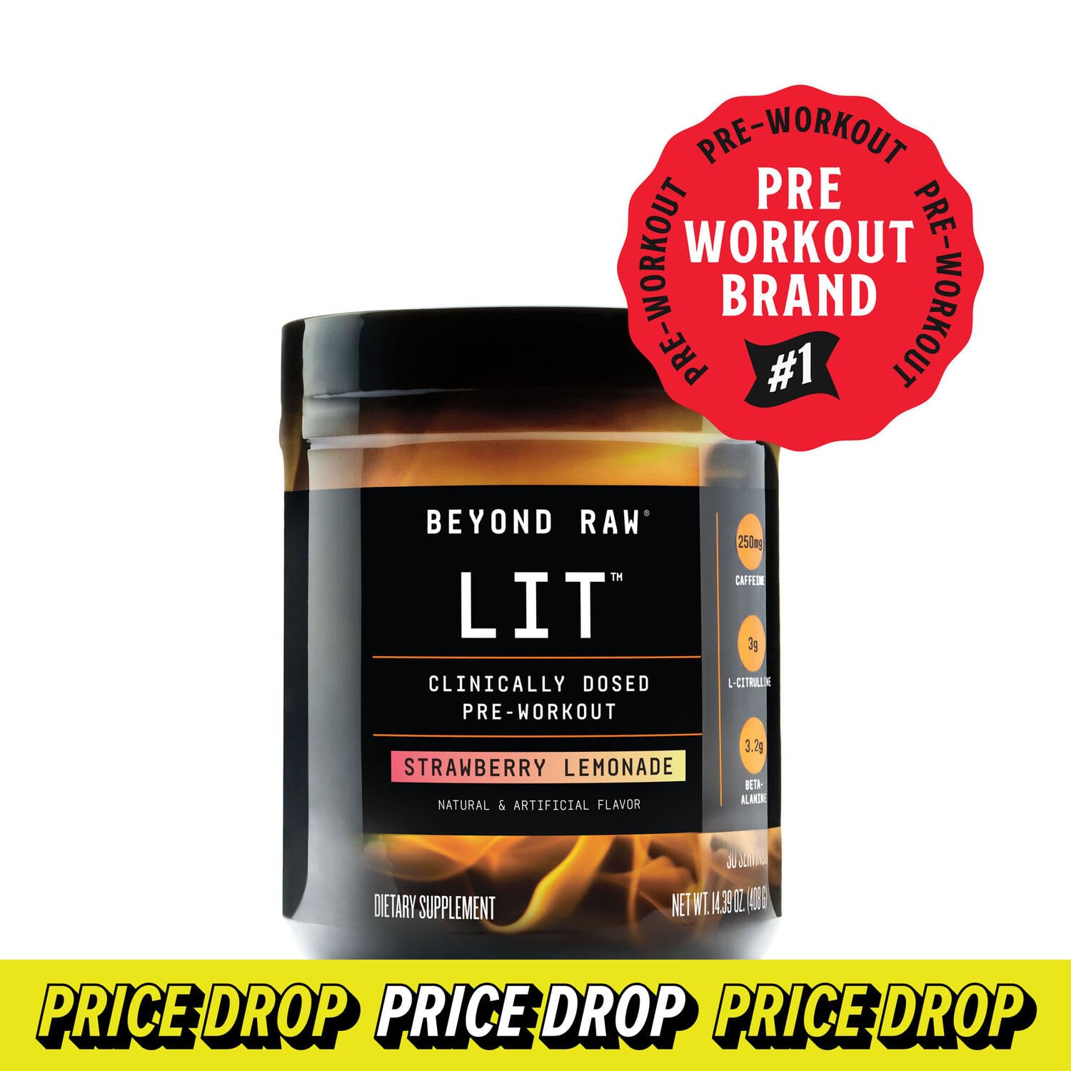 BEYOND RAW LIT | Clinically Dosed Pre-Workout Powder | Contains Caffeine, L-Citrulline BEYOND RAW
