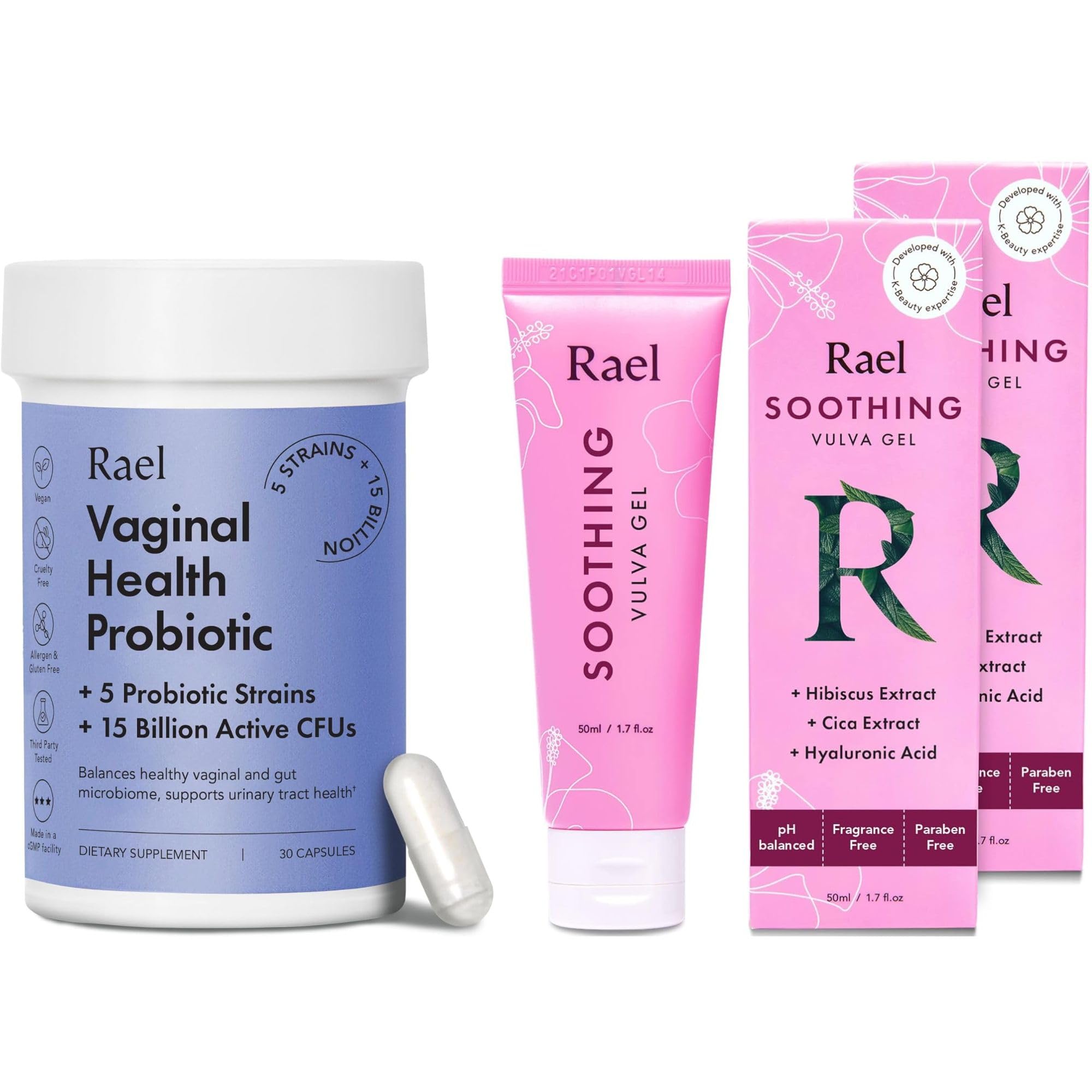 Rael Bundle - Probiotics Supplements for Women, Digestive Enzymes, Urinary Tract Health