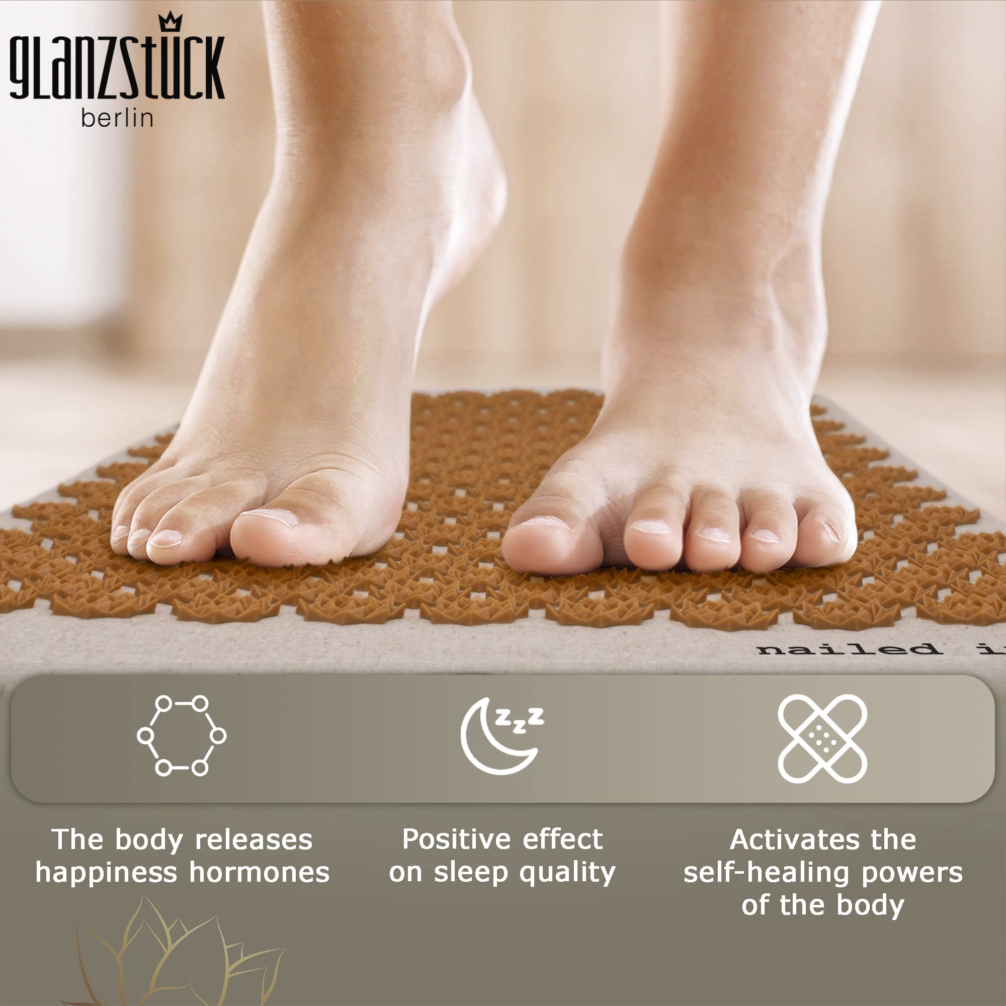 Glanzstück Berlin® Health Collection XXL Acupressure Mat Set for Full Body for Tension Headaches Glanzstück Berlin
