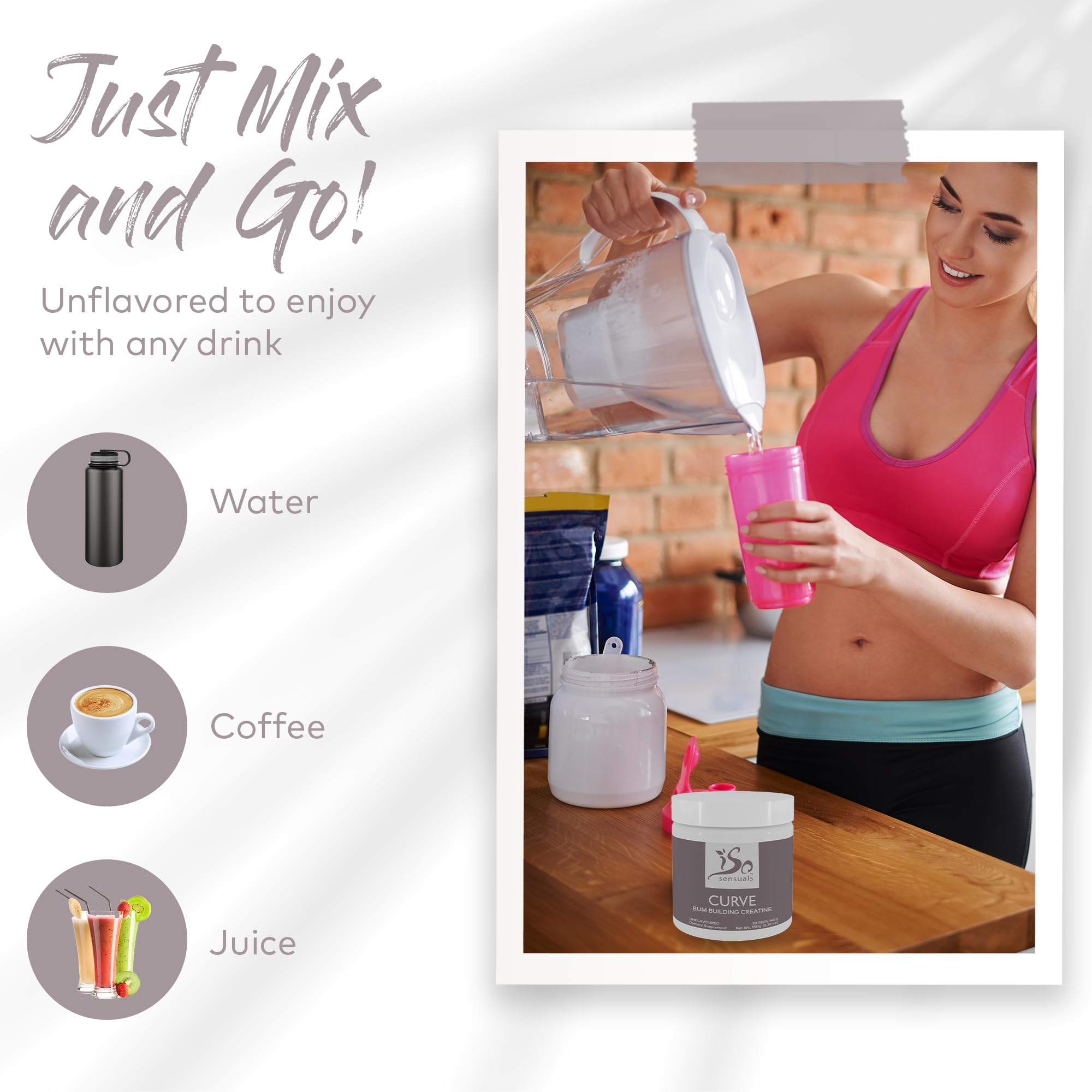 IsoSensuals Curve Bum Building Creatine - Micronized 200 Mesh for Smooth Muscle IsoSensuals