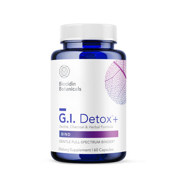 G.I. Detox+ Gentle Binder by Biocidin - Gut Health Intestinal Cleanse with Charcoal, Zeolite & Aloe 