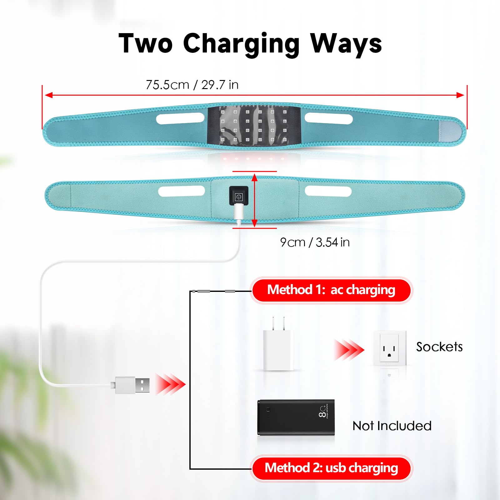 Red Light Therapy for Neck, Yasinaner Red Infrared Light Therapy Pad for Neck 660nm Red Light yasinaner