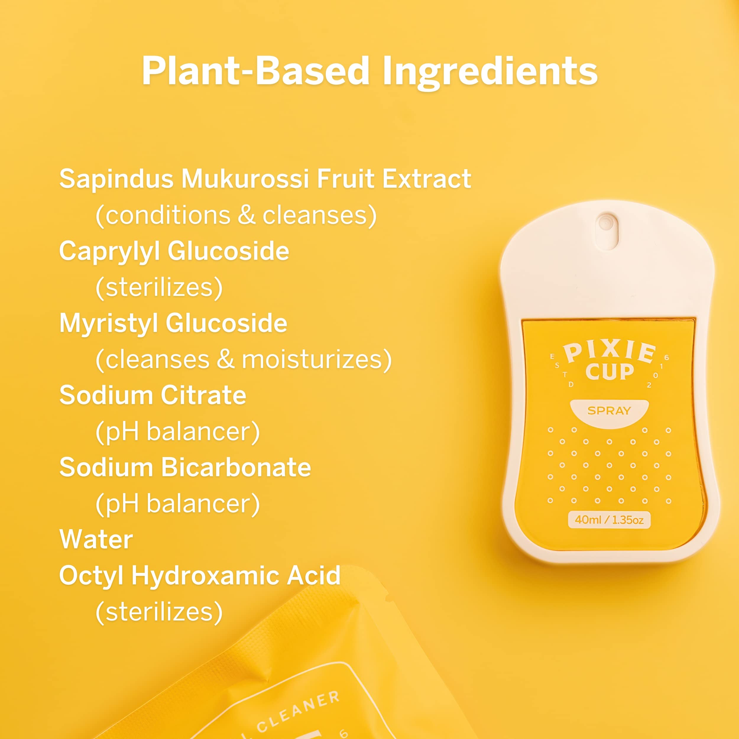 Pixie Sterilizer Spray for Menstrual Cups - Complete Sterilization in Just A Quick Spray - 100% Hypoallergenic Pixie Cup