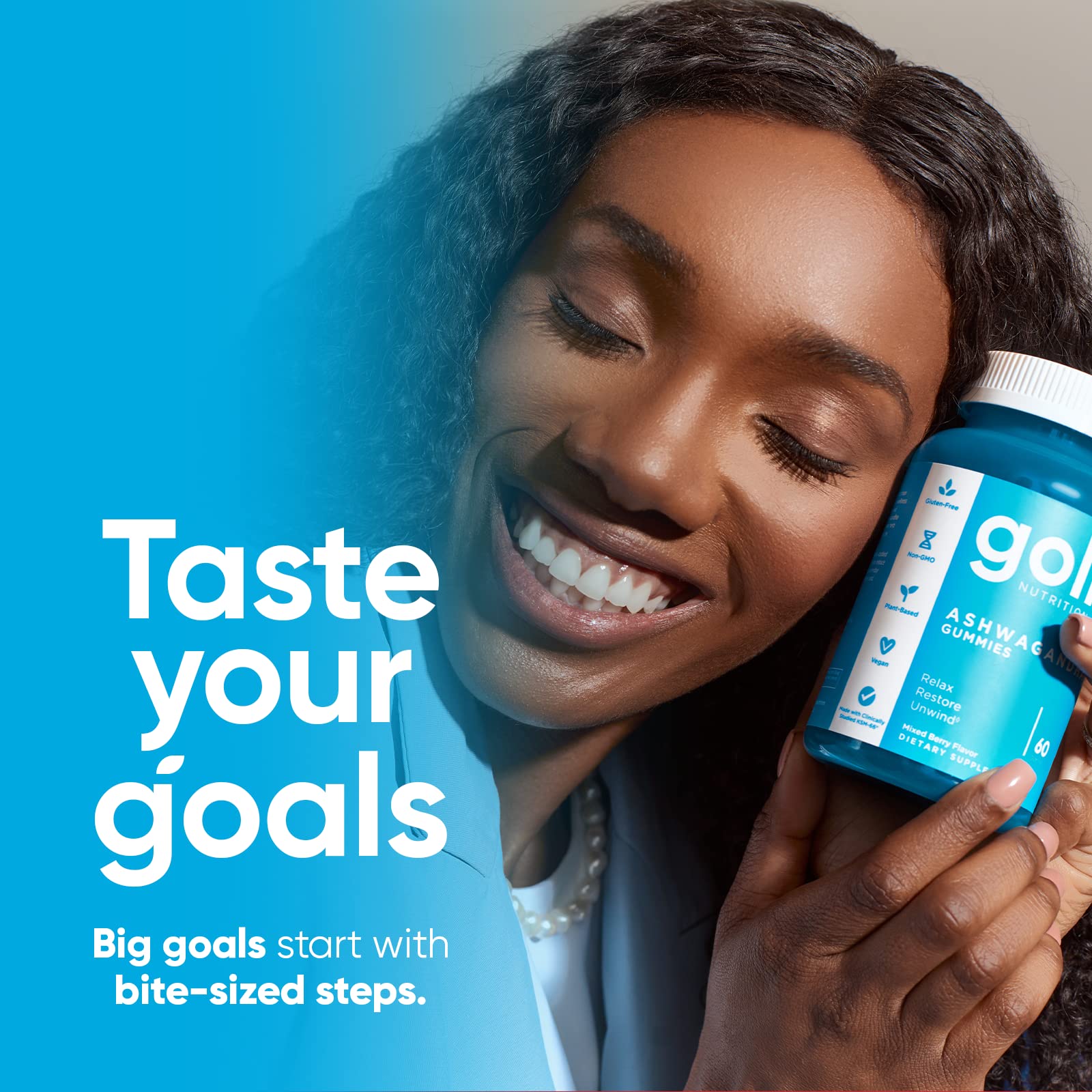 Goli Ashwagandha & Vitamin D Gummy - 300 Count - Mixed Berry, KSM-66, Vegan, Goli