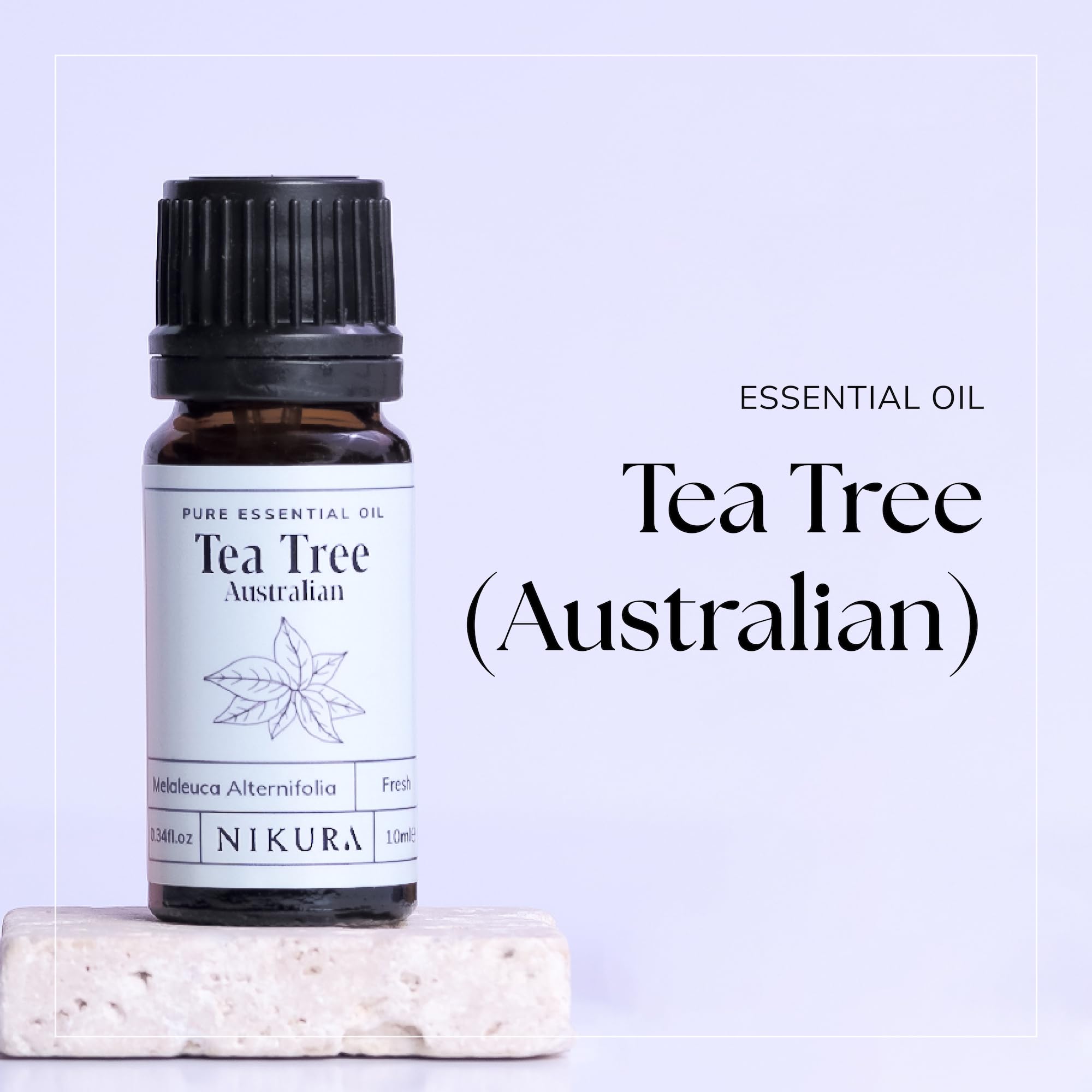 Nikura Pure Australian Tea Tree Essential Oil for Skin, Nail Fungus, Face, Hair, Acne nikura
