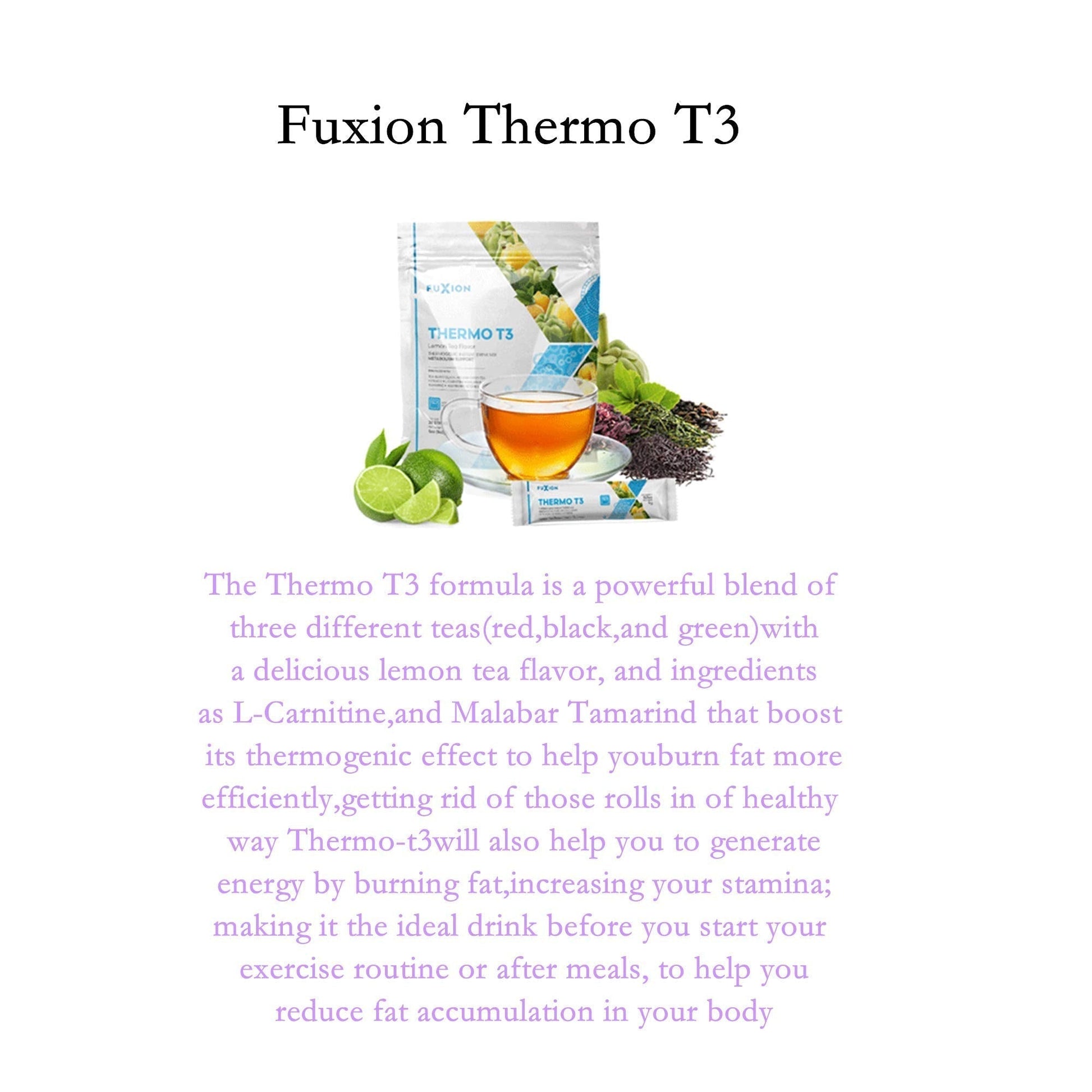 FuXion Thermo T3,Delicious Lemon Tea Flavor(Thermo TT3, 28 Sachets) CHNLML