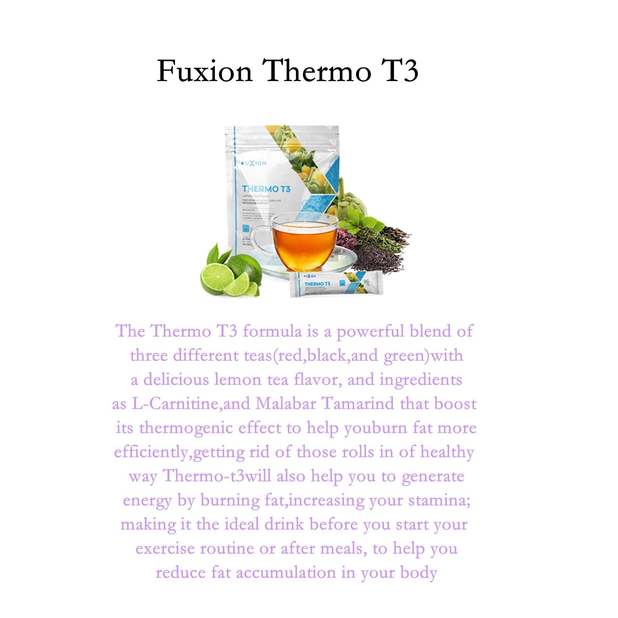FuXion Thermo T3,Delicious Lemon Tea Flavor(Thermo TT3, 28 Sachets) CHNLML