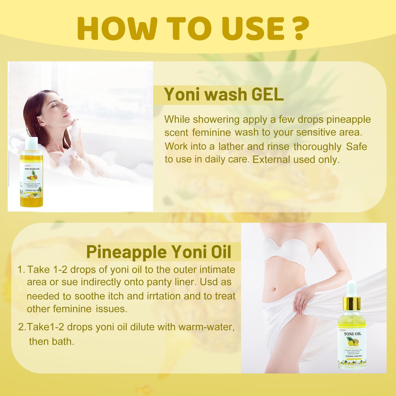 forvirness Natural Yoni Wash Yoni Oil Set, Cleanse - Remove Odor - ph Balance Feminine Wash forvirness