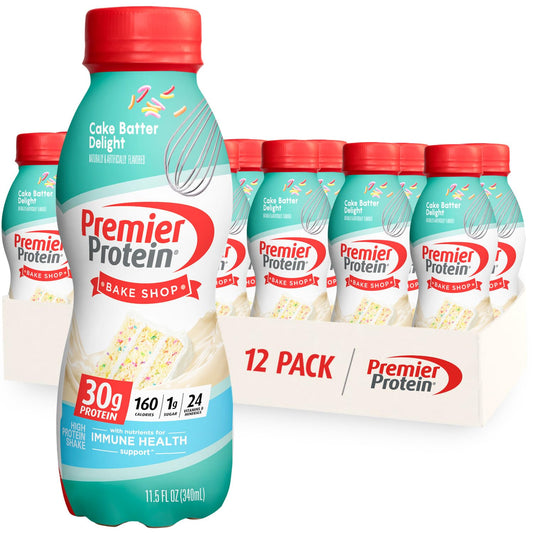 Premier Protein Shake, Cake Batter, 30g Protein, 1g Sugar, 24 Vitamins & Minerals