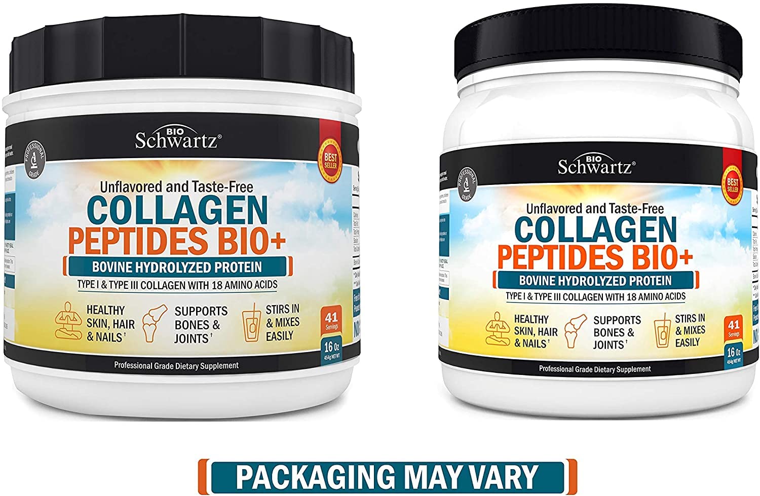Collagen Peptides Powder - Grass Fed, Pasture Raised with Aminos - Promotes Healthy BioSchwartz