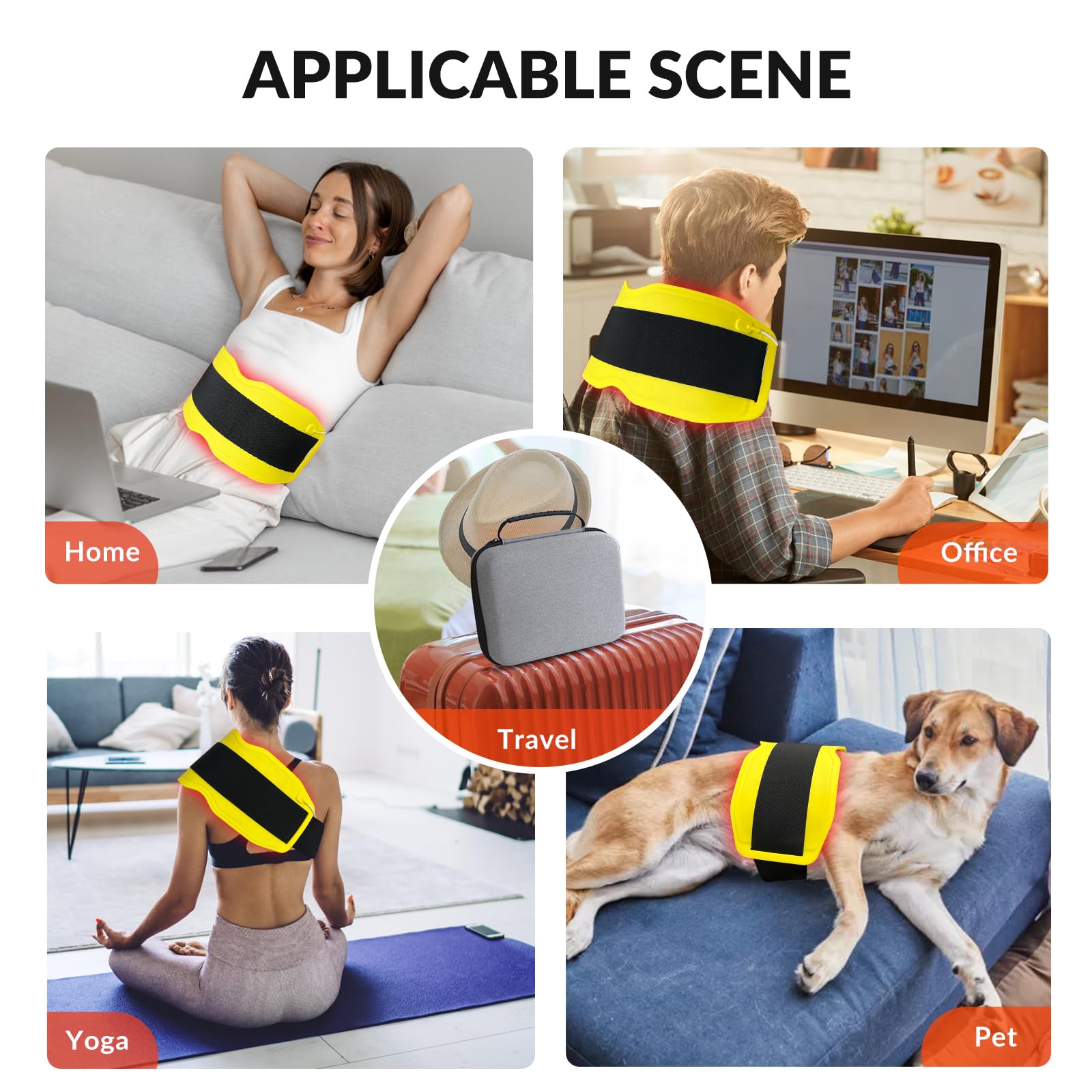 Fimem Red Light Therapy Belt 660nm 850nm 940nm, Red Light Therapy Device for Back, Infrared Light Therapy Fimem