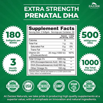 Zazzee Myo-Inositol Capsules and Extra Strength Prenatal DHA
