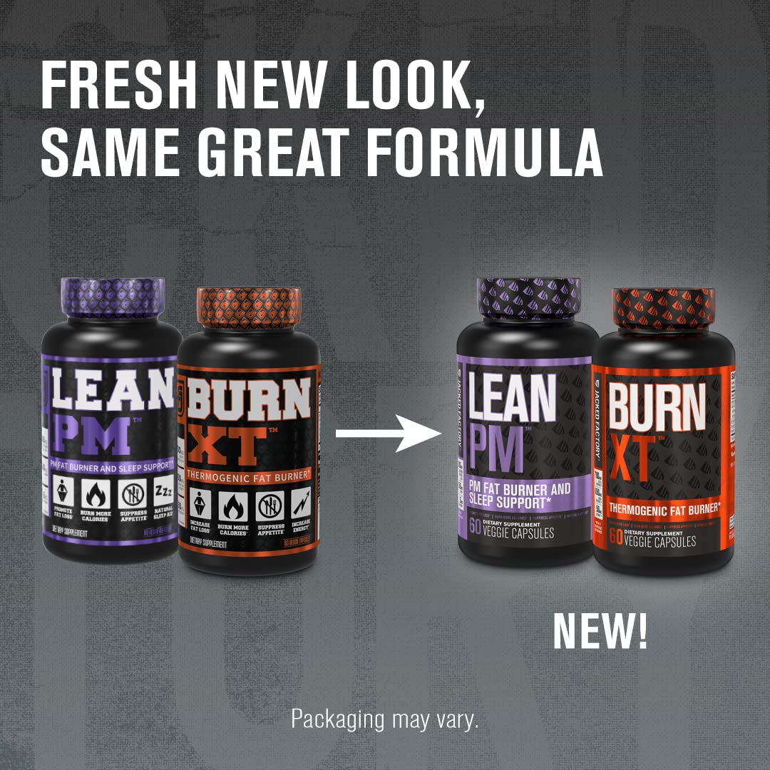 Jacked Factory Burn XT Thermogenic Fat Burner & Lean PM Nighttime Jacked Factory