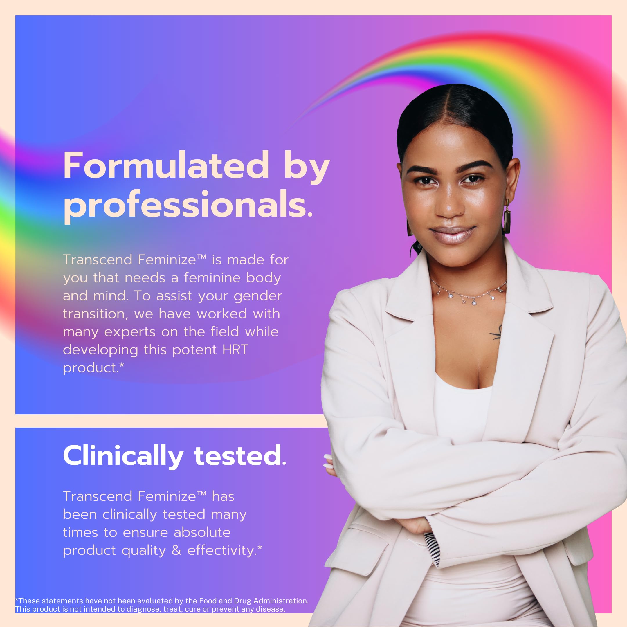 FEMINIZE Transcend HRT Pills for Estrogen - Potent HRT Estrogen Complex - Big Breats Soft Skin Feminizer FEMINIZE