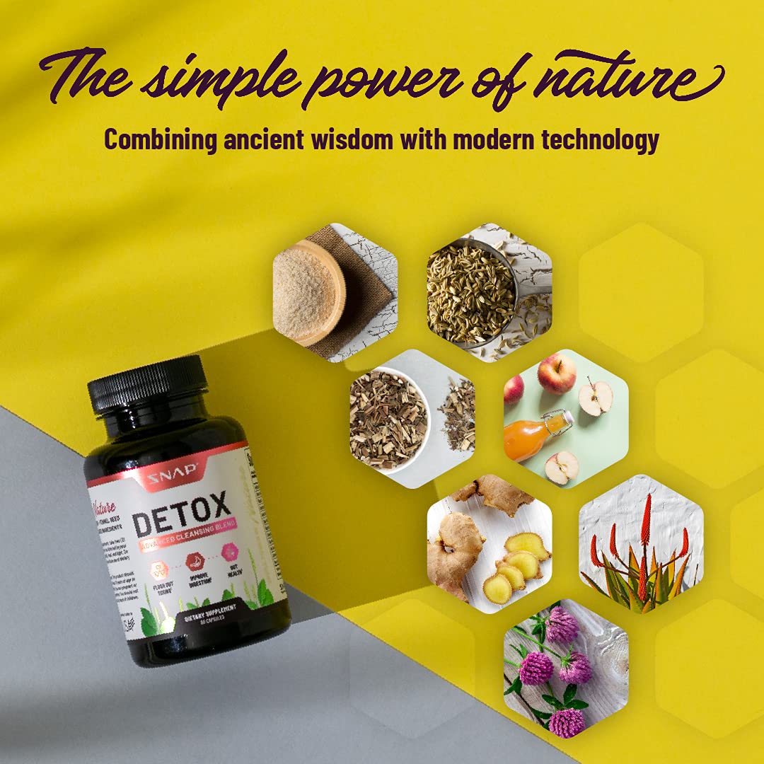 Snap Supplements Detox Cleanse Capsules - Advanced Blend for Full Body Detox & Cleans Snap Supplements