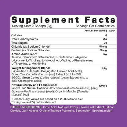 RSP NUTRITION Vegan AminoLean Pre Workout Energy (Acai 25 Servings) with AminoLean Recovery Post Workout Boost (Blood Orange 30 Servings)
