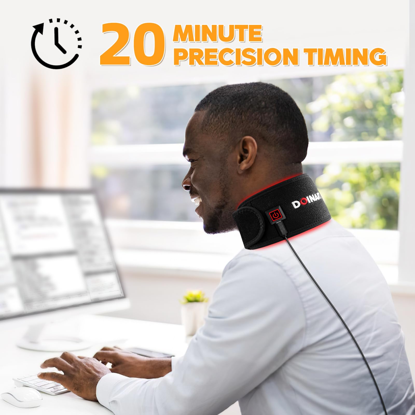 Doinart Red Light Therapy Belt for Neck, Portable Near Infrared Light Therapy for Face Doinart