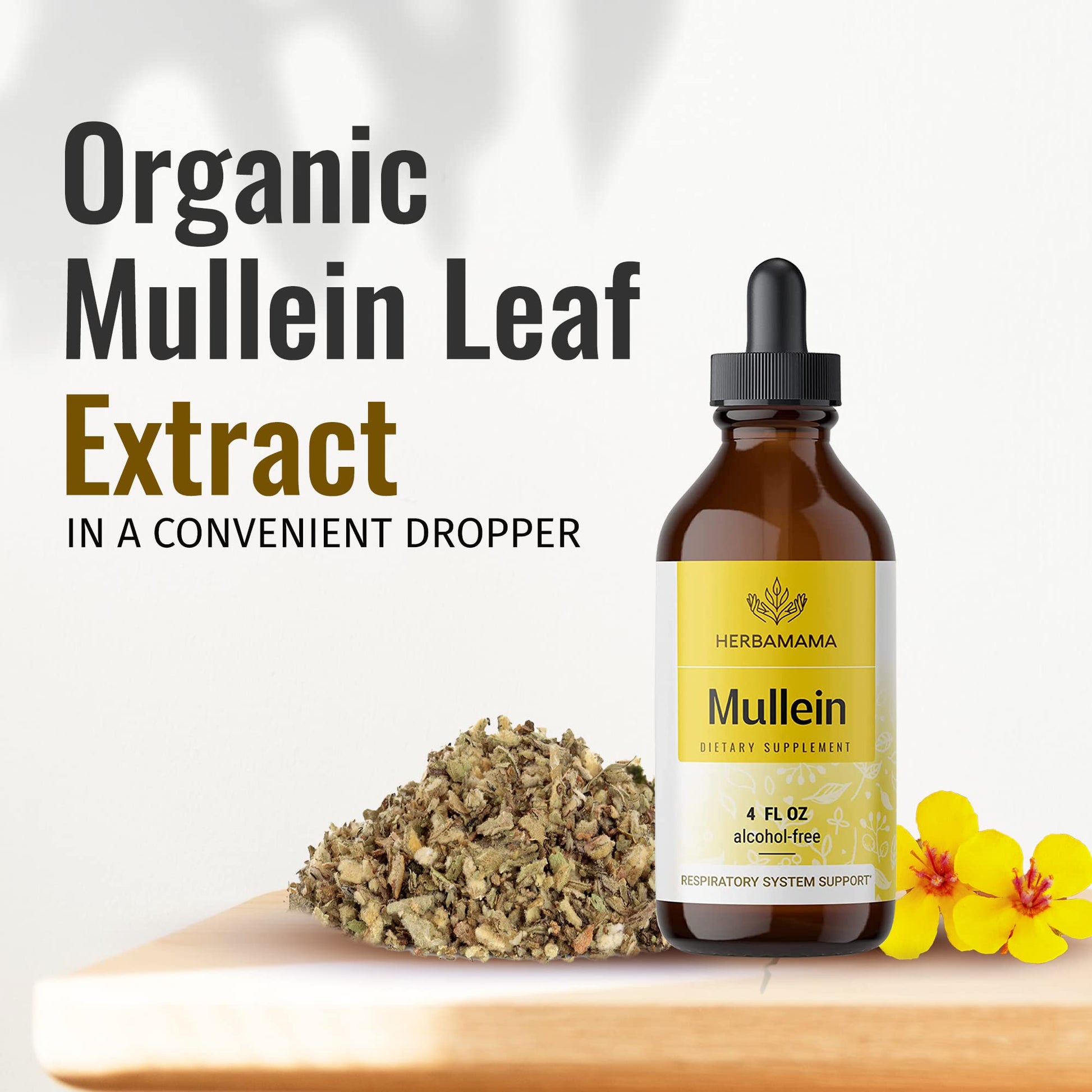 Mullein Leaf Tincture - Lung Cleanse - Vegan Mullein Drops - Lung Detox HERBAMAMA