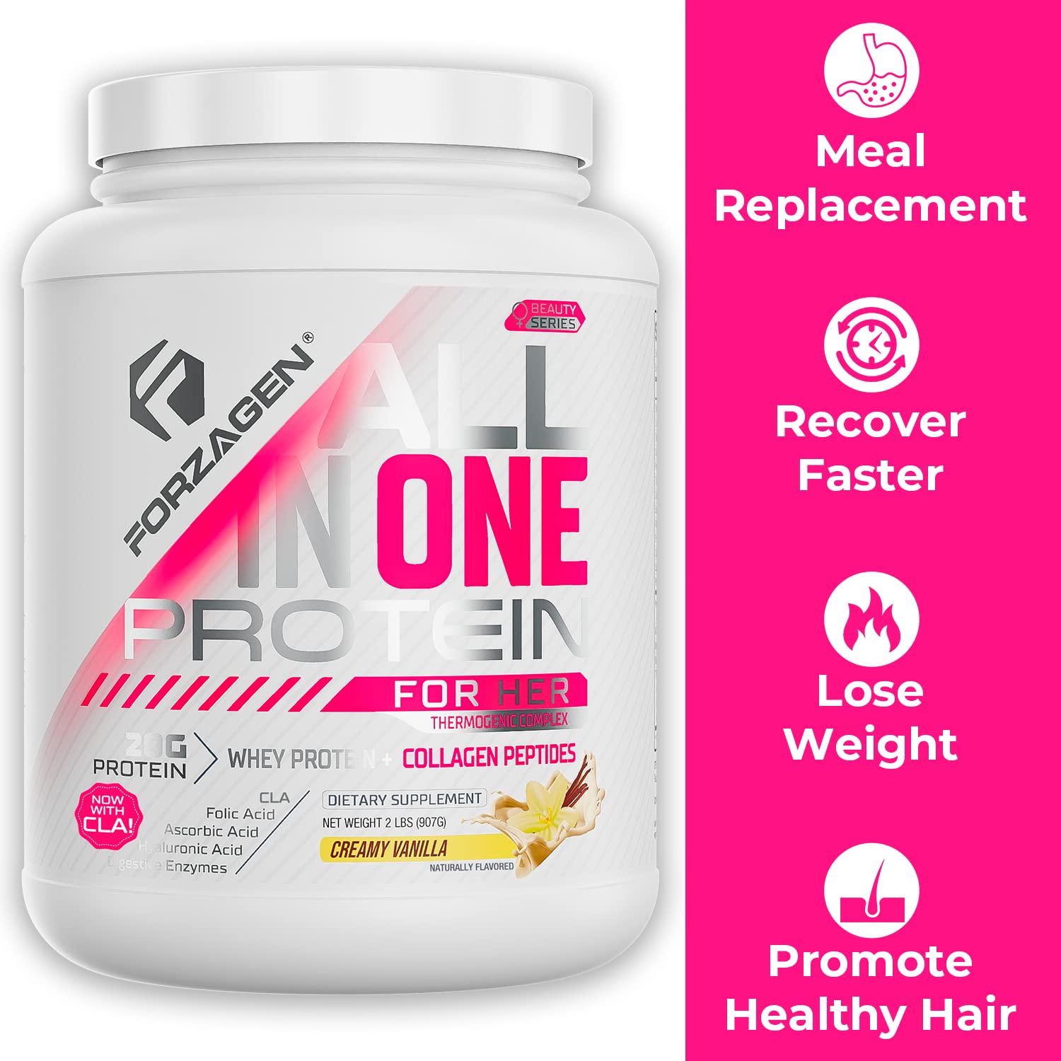 Forzagen All in One Protein for Her, Protein Powder for Women with Collagen Peptides Forzagen