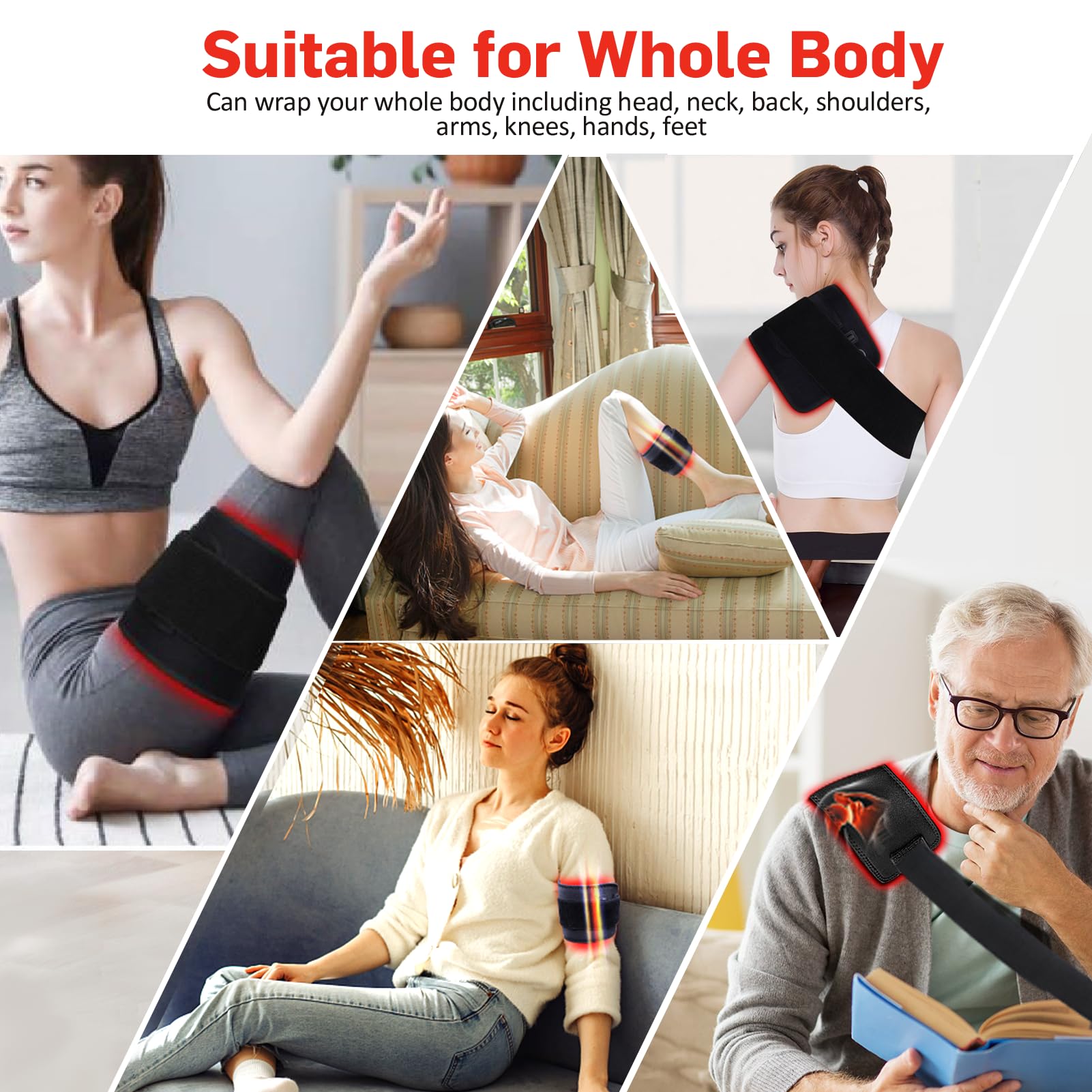 Red Light Therapy Belt, Infrared Light Therapy for Body, Wearable Wrap with Timer GMOWNW