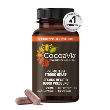CocoaVia Cardio Health Supplement, 30 Day, 500mg Cocoa Flavanols, Support Heart Health