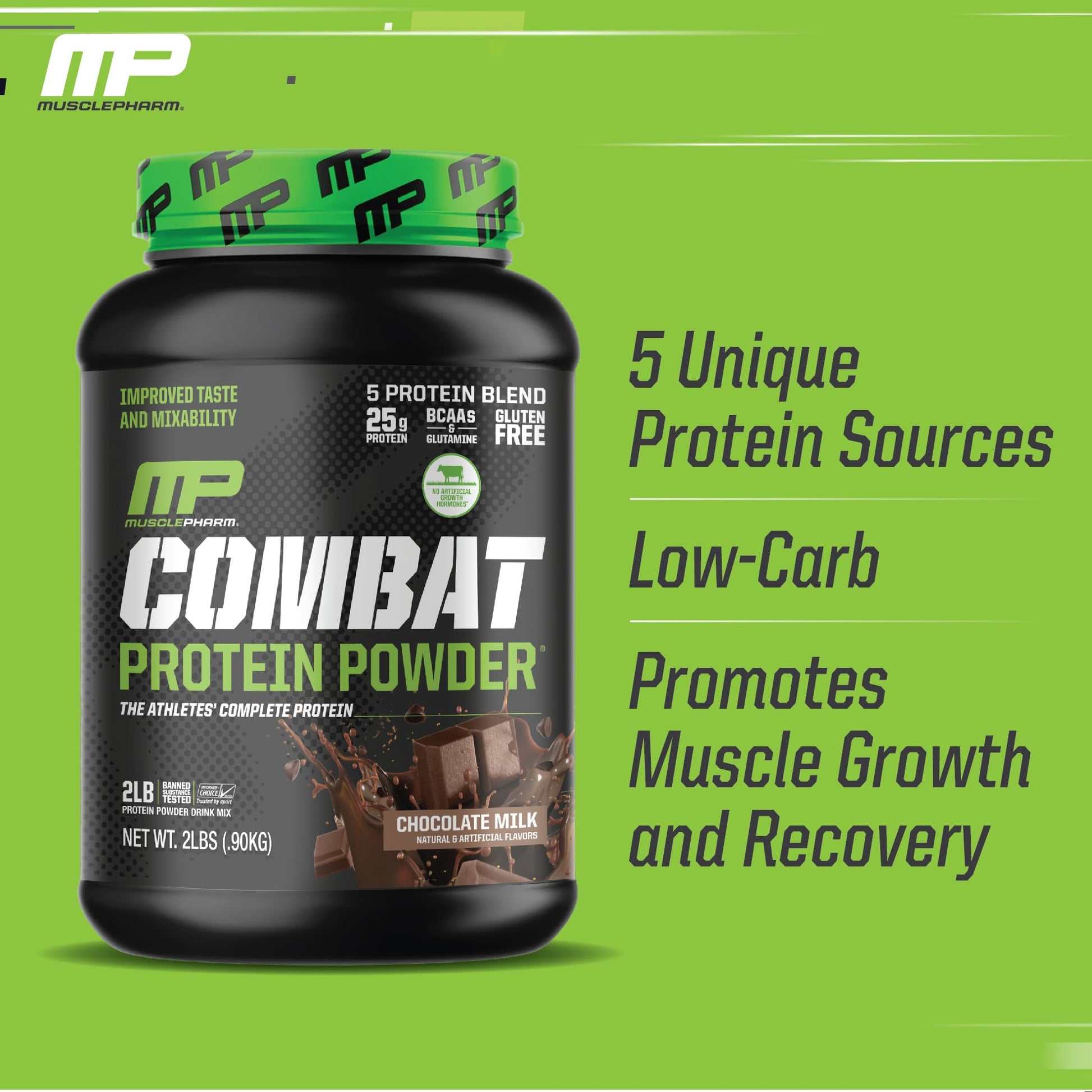 Muscle Pharm Combat Protein Powder, Fuels Muscles for Productive Workouts, 5 Protein Muscle Pharm