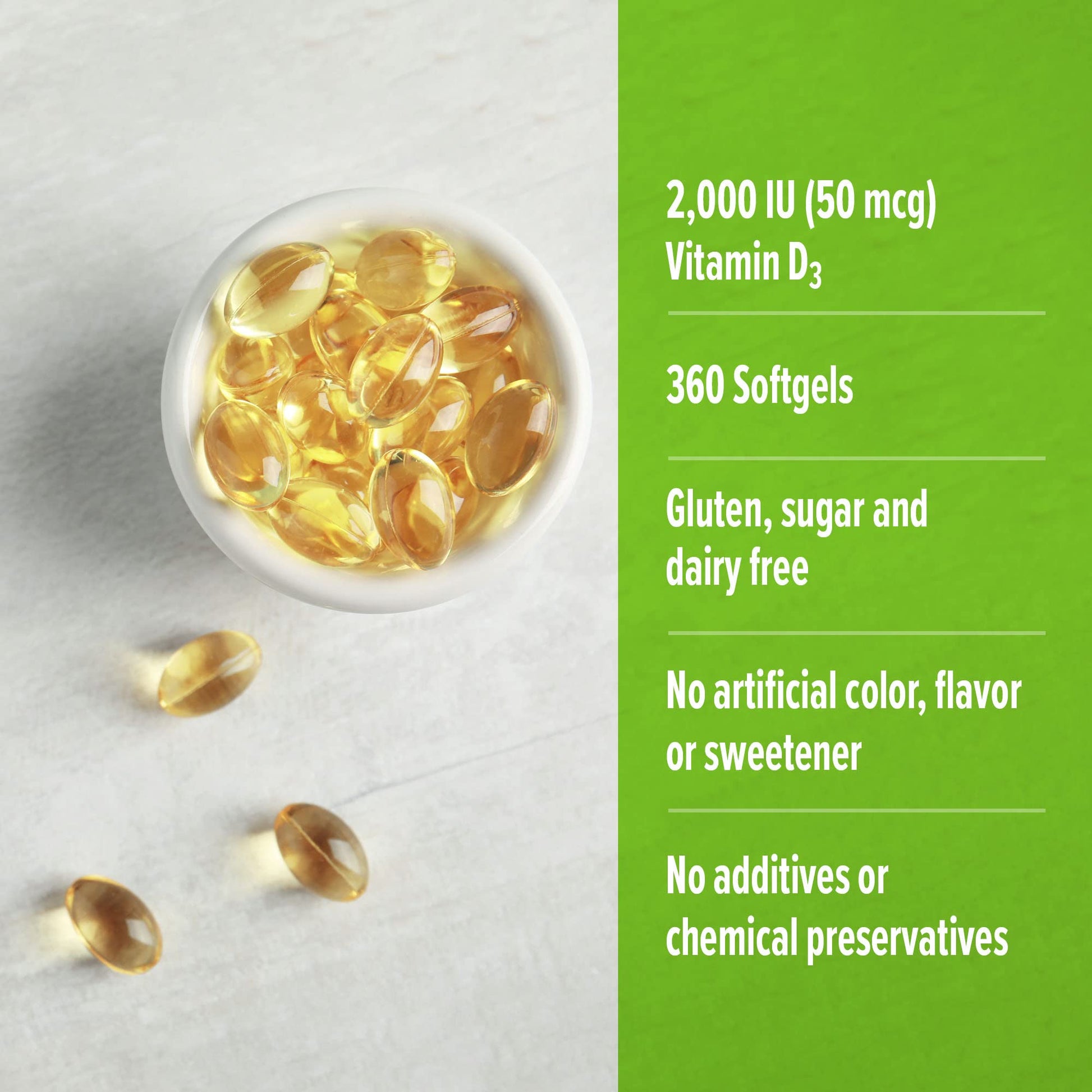 ORZAX Vitamin D3 2000 iu (50 mcg) - 1 Year Supply for Strong Muscle Function ORZAX