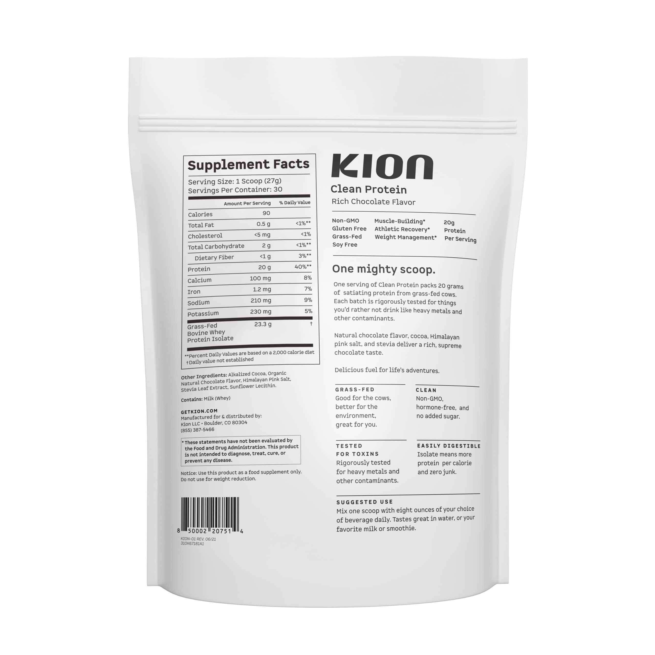 Kion Clean Protein | Grass-Fed & Pasture-Raised Whey Isolate Protein Powder Kion