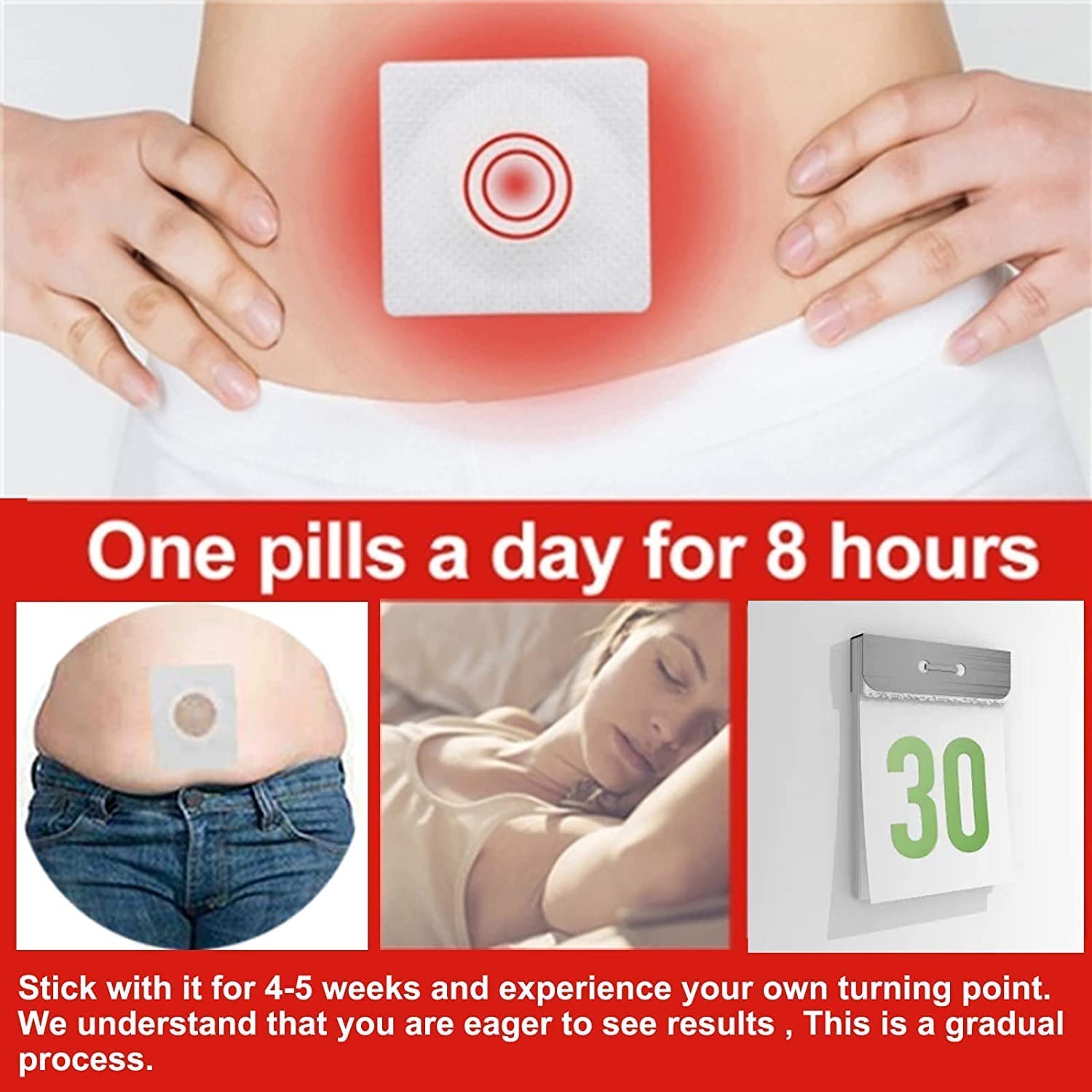 Hairline Mugwort Belly Button Patch, Natural Mugwort Essence Patch, Moxibustion Patch Hairline