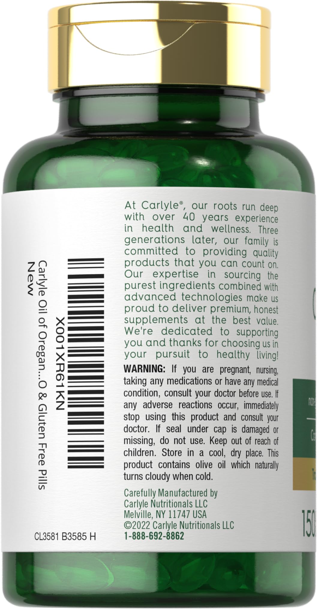 Oregano Oil Extract | Max Potency | 150 Softgel Capsules | Non-GMO and Gluten Carlyle