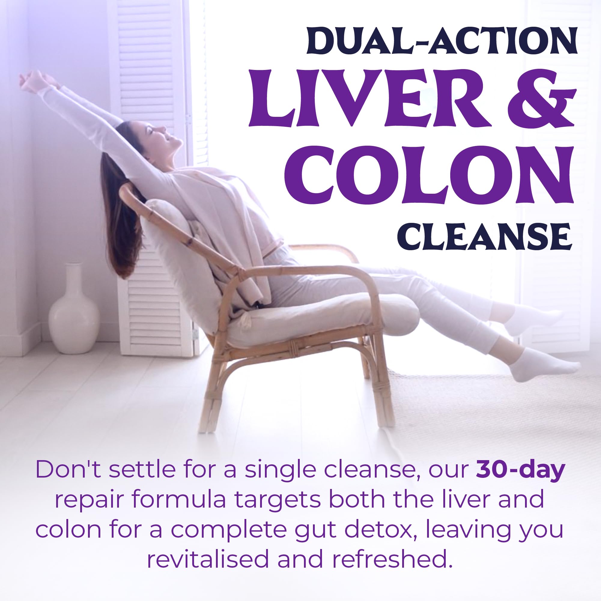 Liver Cleanse Detox & Repair with Colon Cleanse - Milk Thistle, Dandelion Root, Psyllium Husk Fiber Nutreb