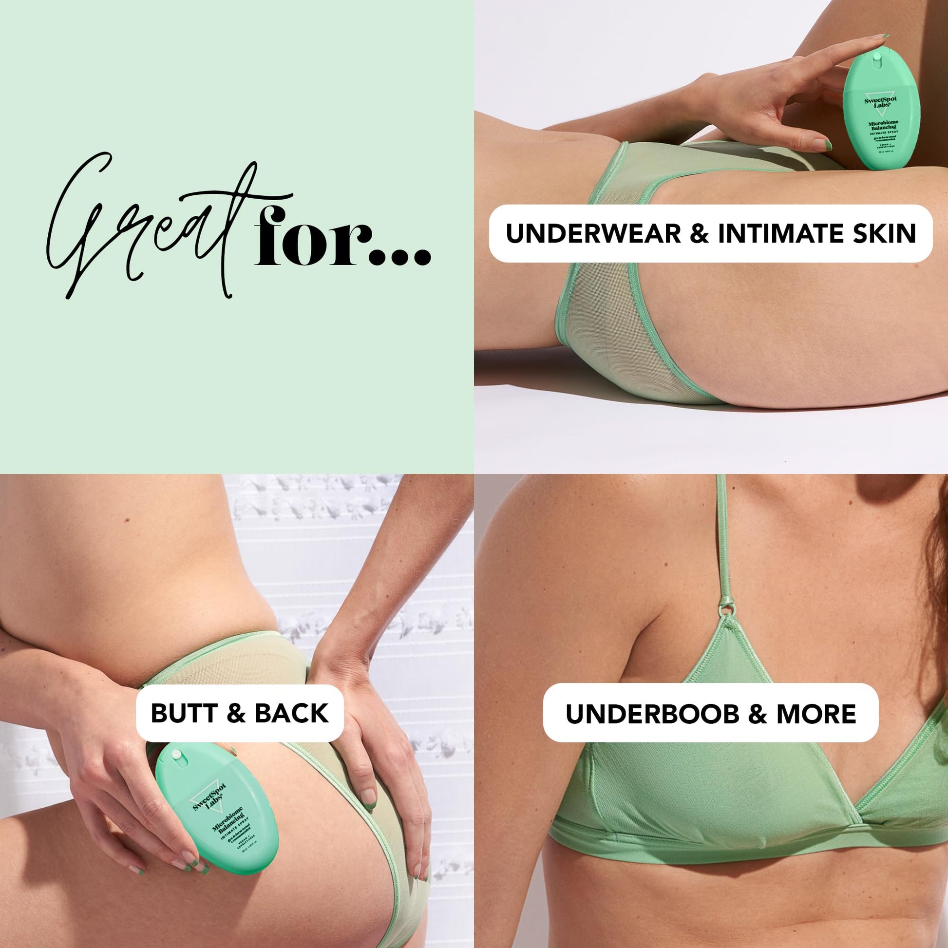 SweetSpot Labs Microbiome Balancing Feminine Spray, Deodorant Spray for External Vaginal Odor & pH SweetSpot Labs