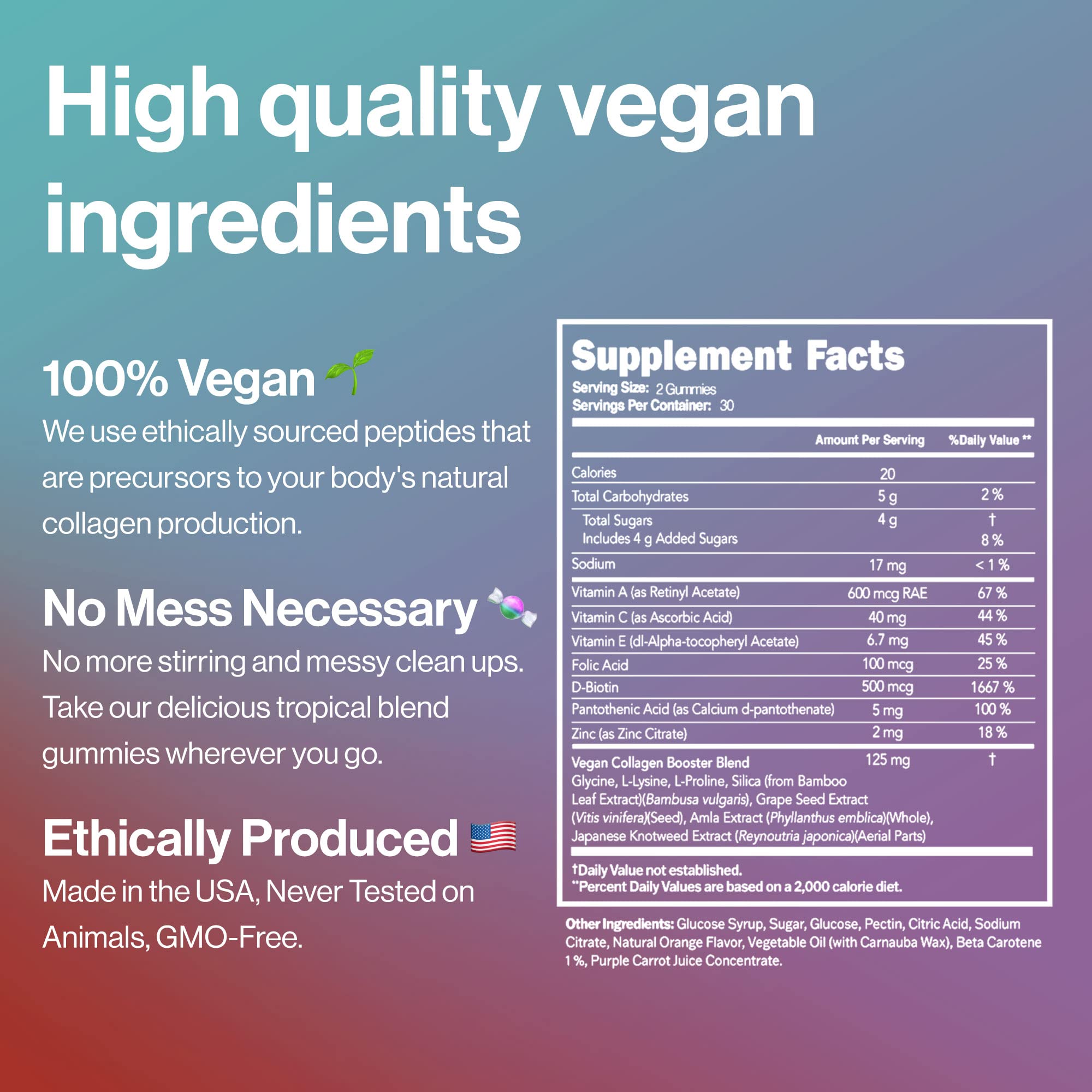 Habit + Habitat Vegan Beauty Support Gummies Collagen Booster with Biotin