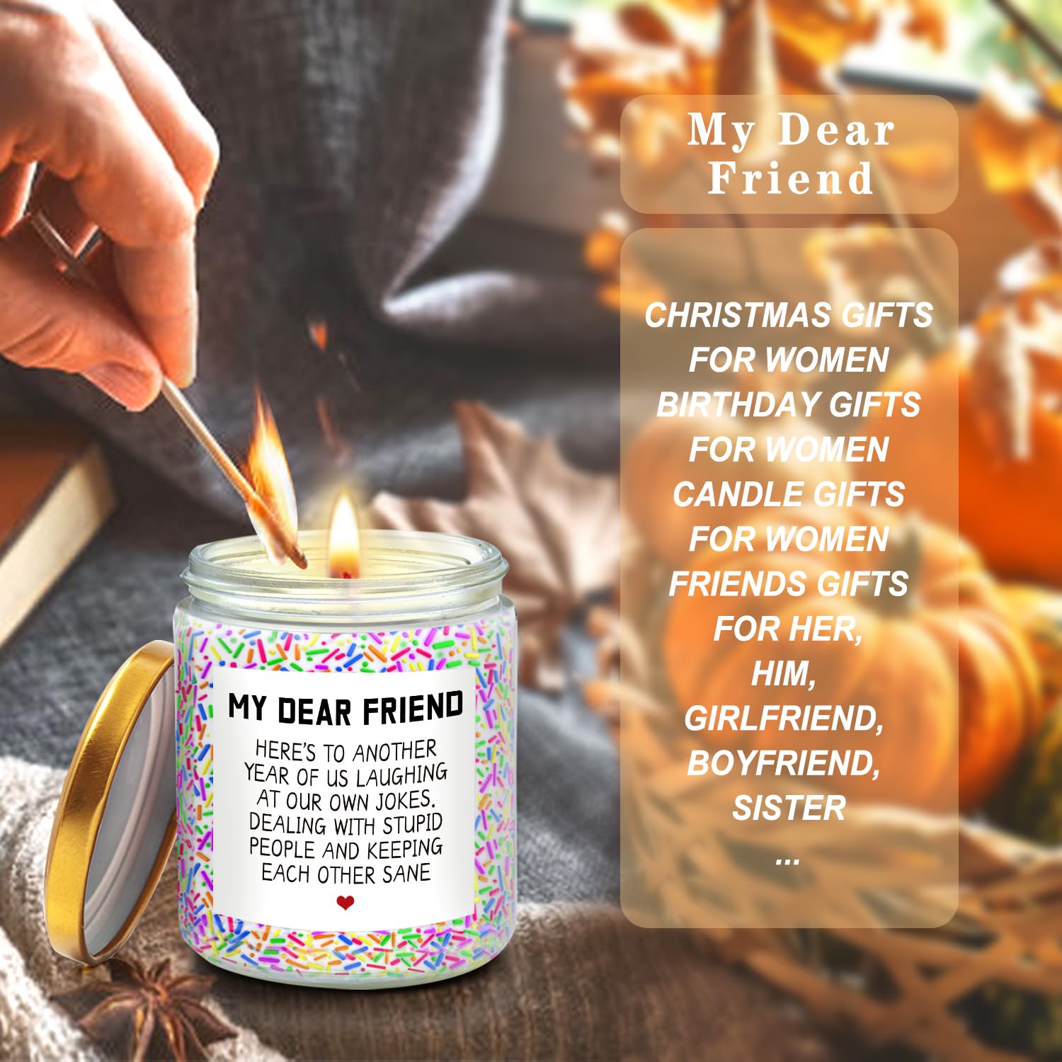 Birthday Gifts for Women, Happy Birthday Candle, Sister Birthday Gifts Ideas LOTICONA