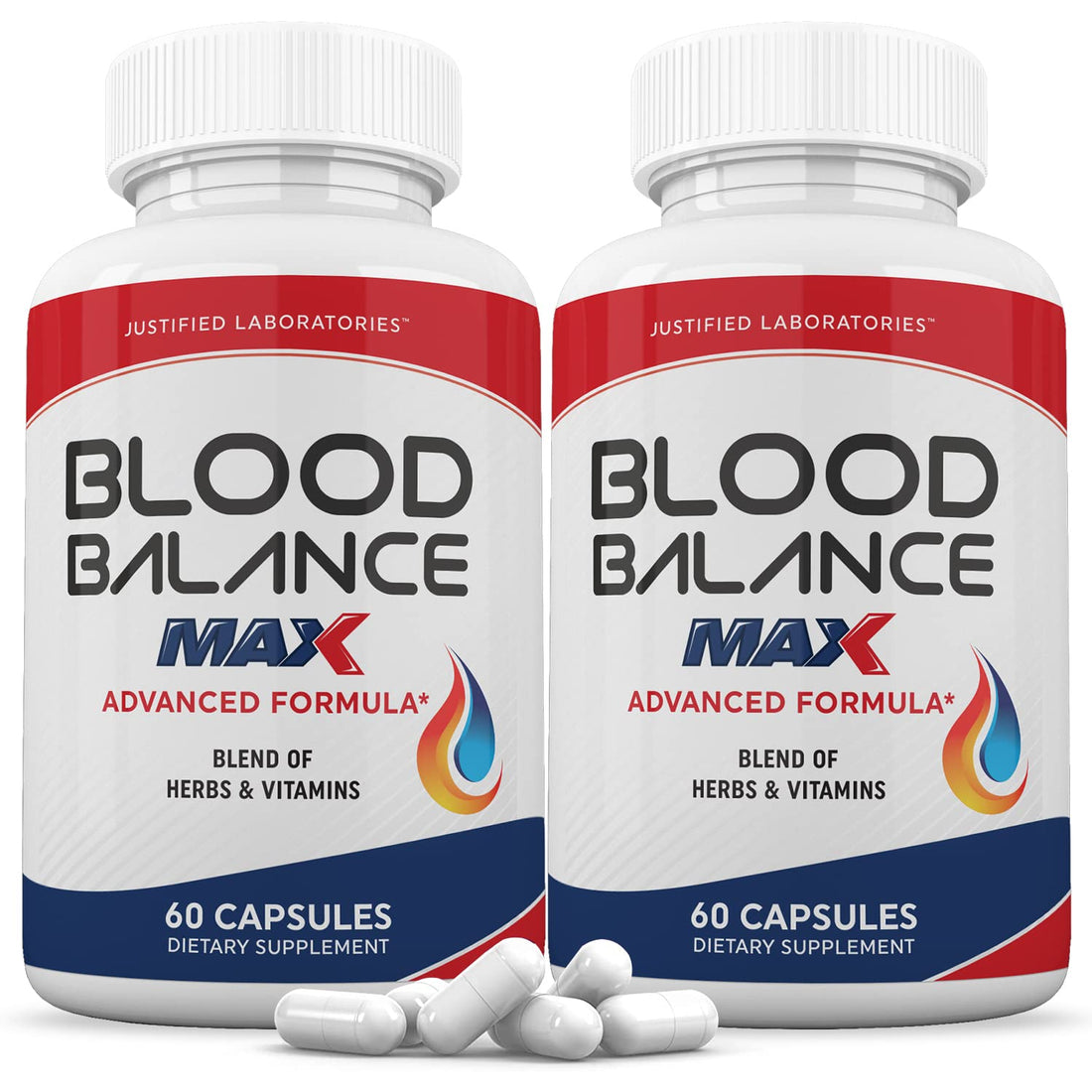 Justified Laboratories (2 Pack Blood Balance Max 1295MG Formula Supplement Pills 