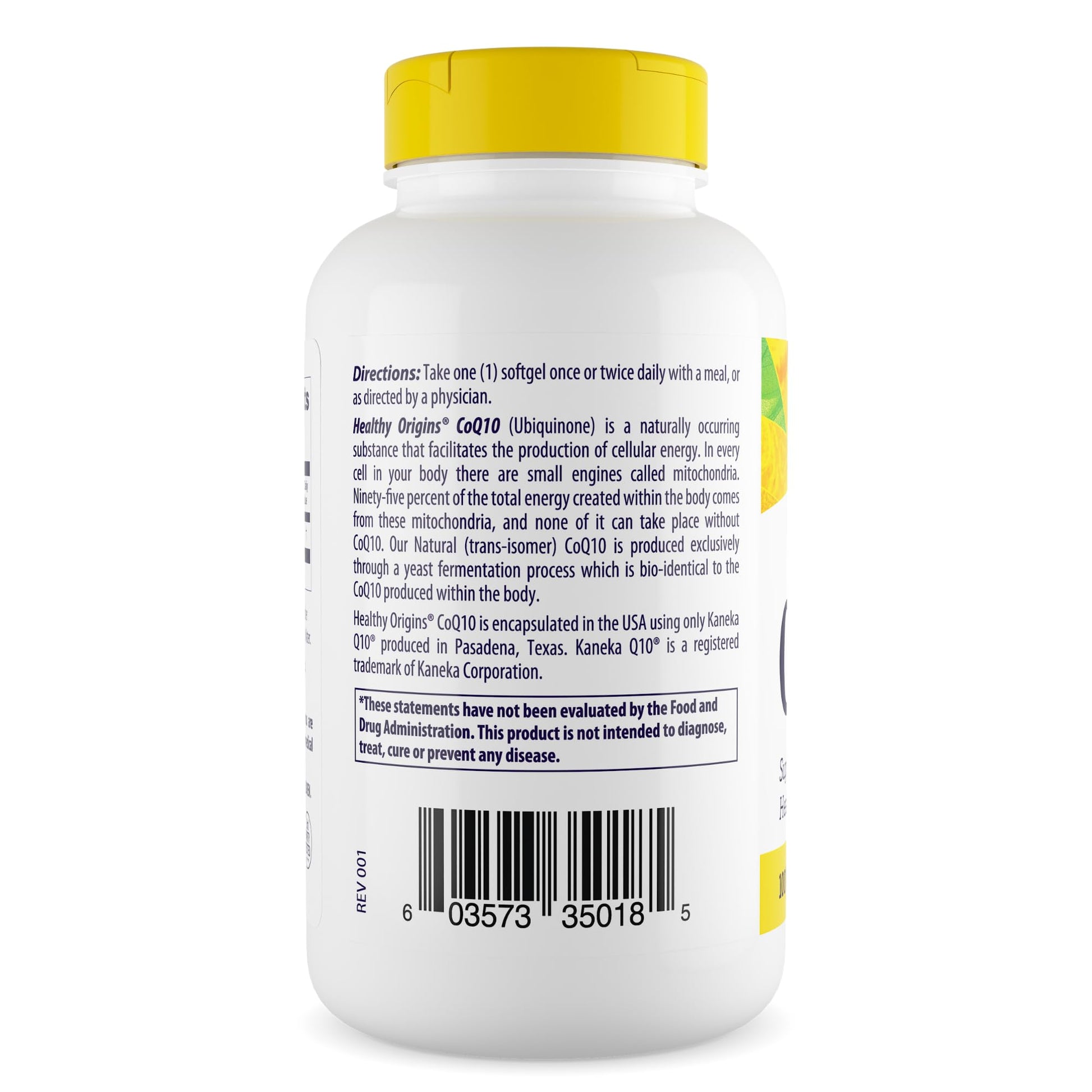 Healthy Origins Natural CoQ10 (Kaneka Q10), 100 mg - Heart Health & Energy Supplement Healthy Origins
