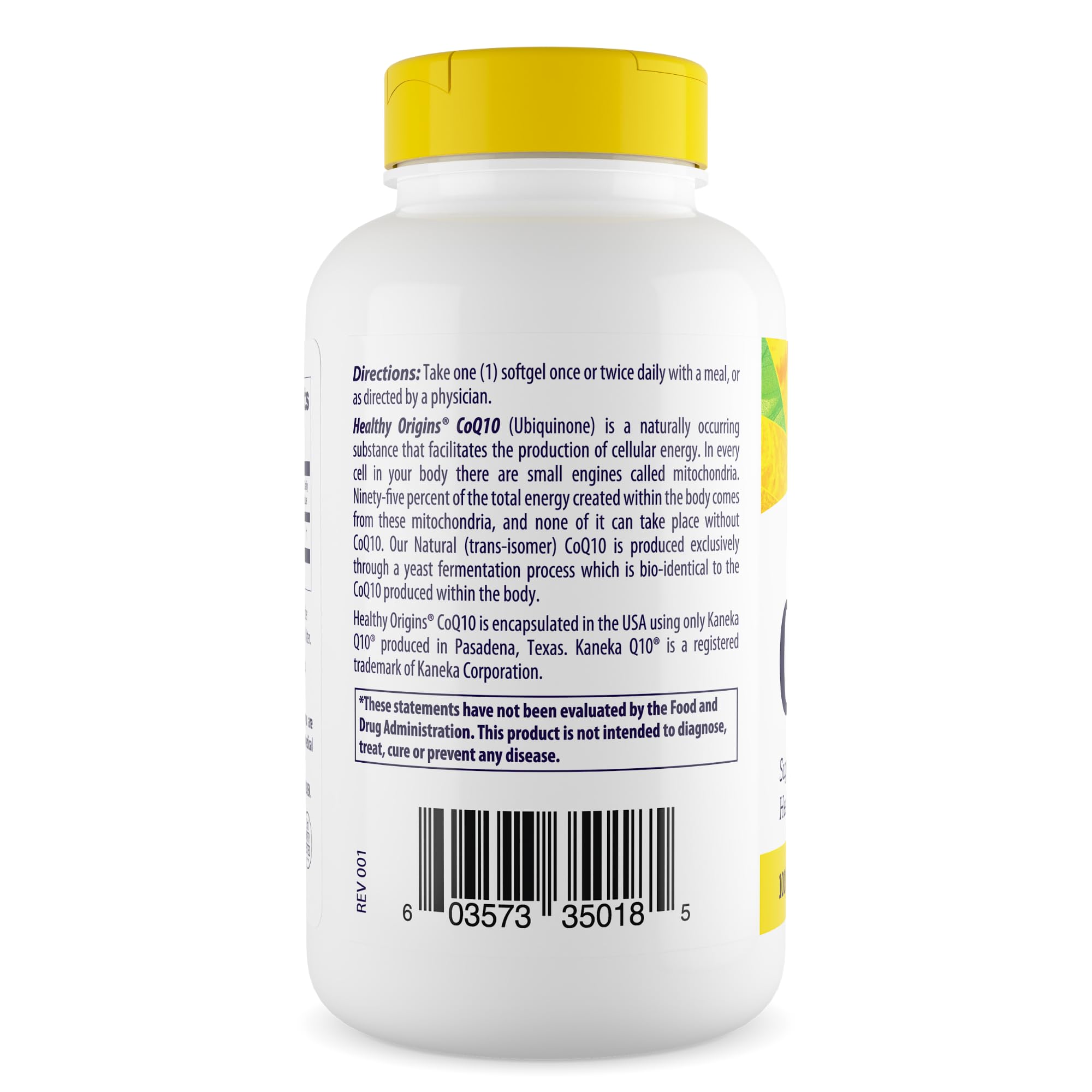 Healthy Origins Natural CoQ10 (Kaneka Q10), 100 mg - Heart Health & Energy Supplement Healthy Origins