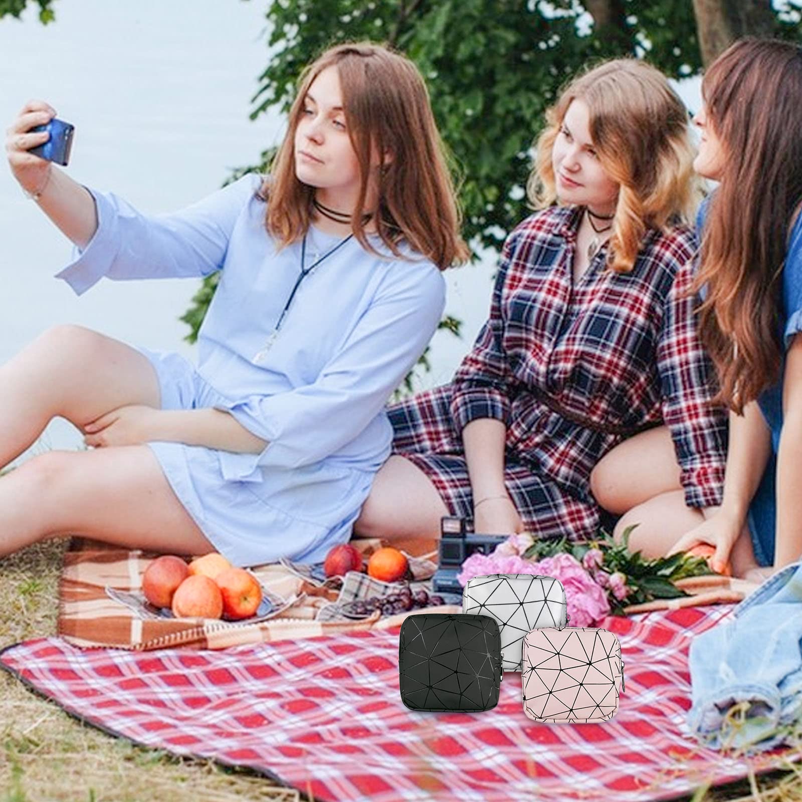 Sanitary Napkin Storage Bags 4PCS Menstrual Cup Pouches Nursing Pad Holder Tampon Bags Bisanzoya