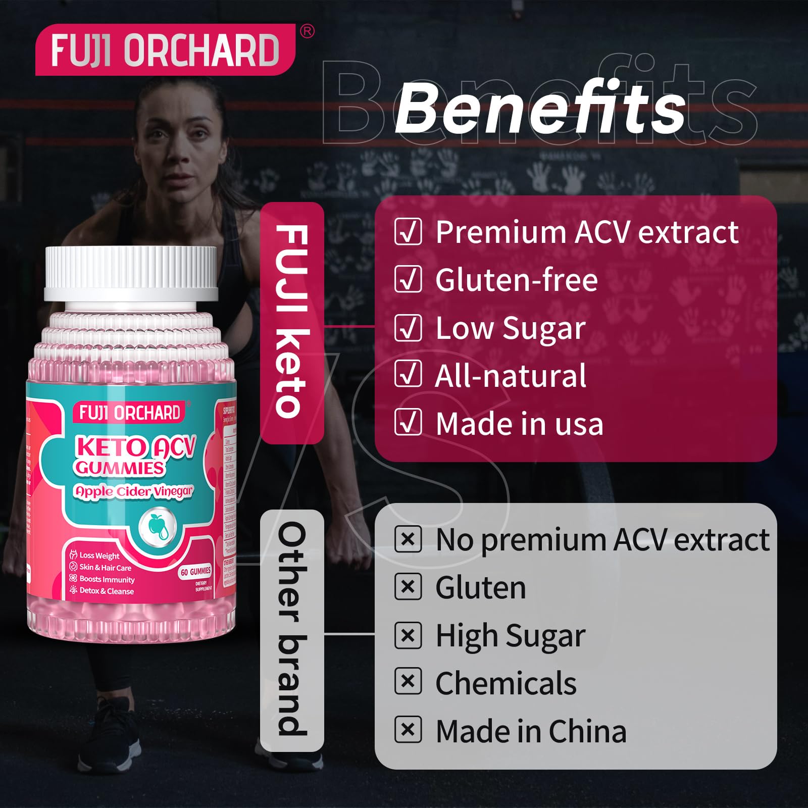FUJI ORCHARD Keto Acv Gummies, 1500mg Keto Acv Gummies Advanced Weight Loss FUJI ORCHARD