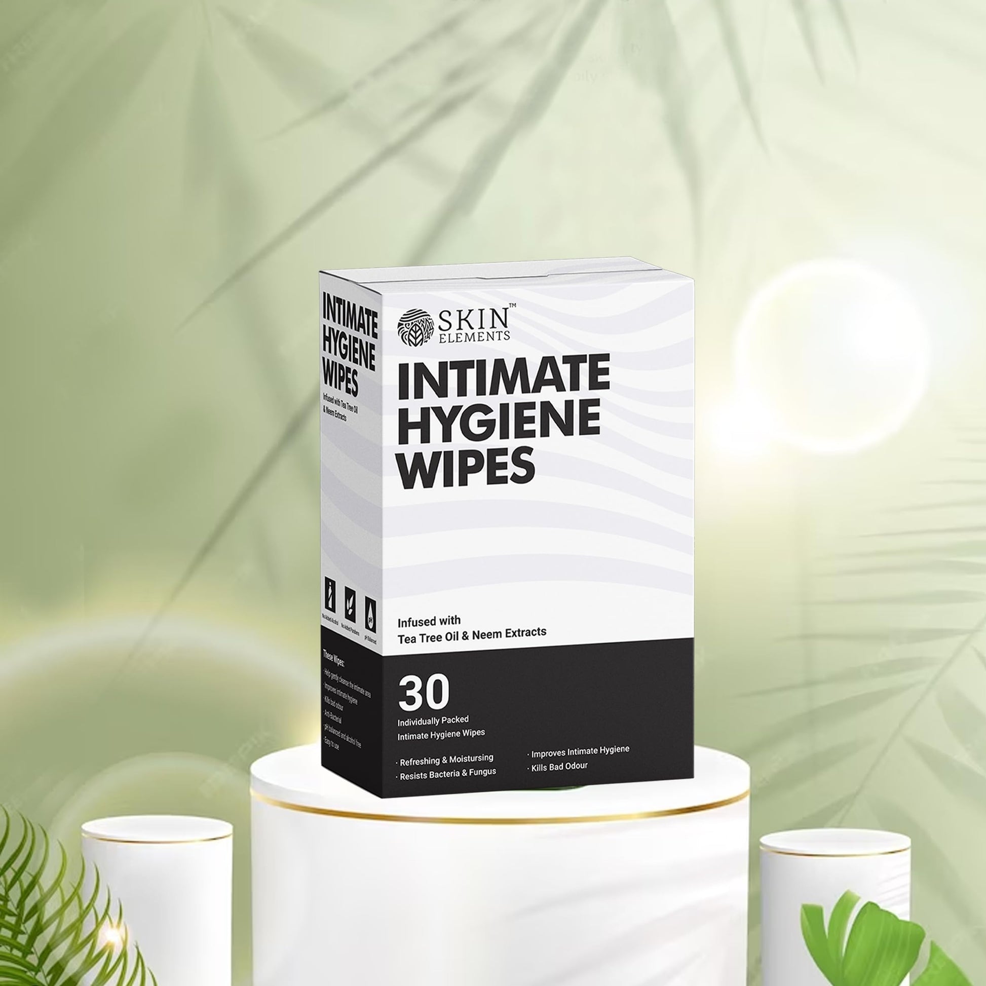 Skin Elements Intimate Hygiene Wipes | pH Balanced Wipes with Tea Tree Oil | Avoids Itching and Bad Odor Skin Elements