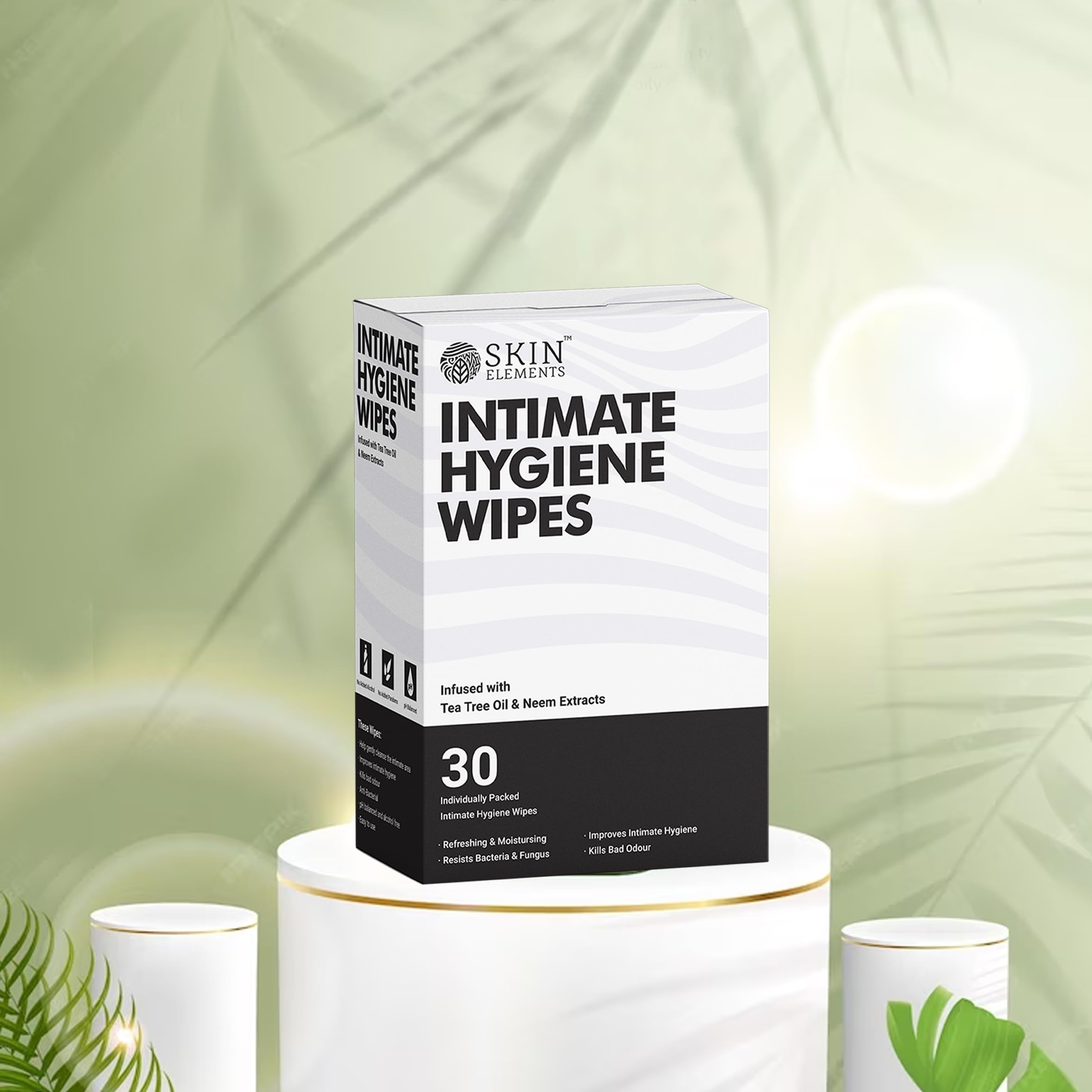 Skin Elements Intimate Hygiene Wipes | pH Balanced Wipes with Tea Tree Oil | Avoids Itching and Bad Odor Skin Elements